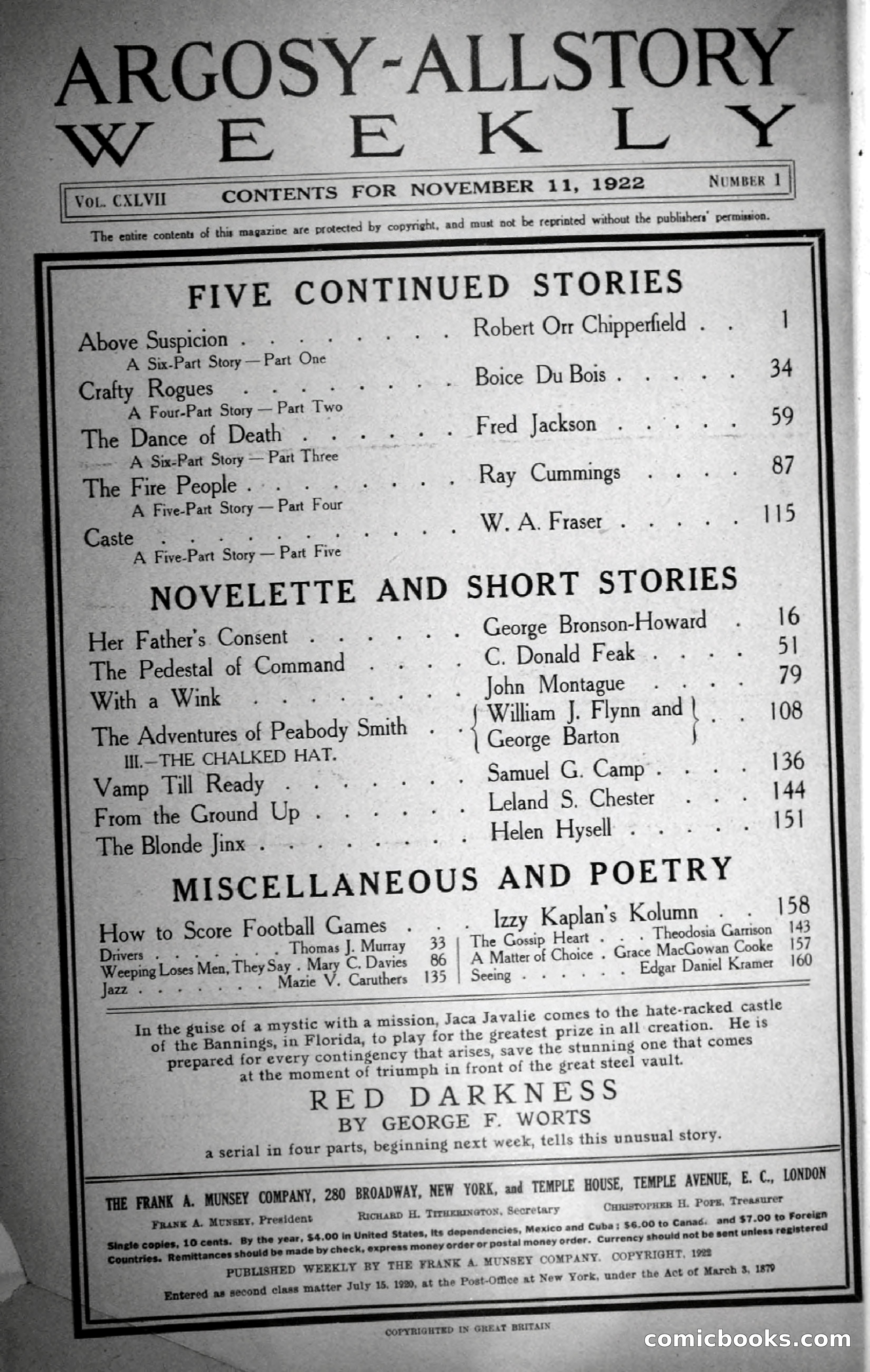 Argosy, Vol. 147, No. 1 — page 3 of 180