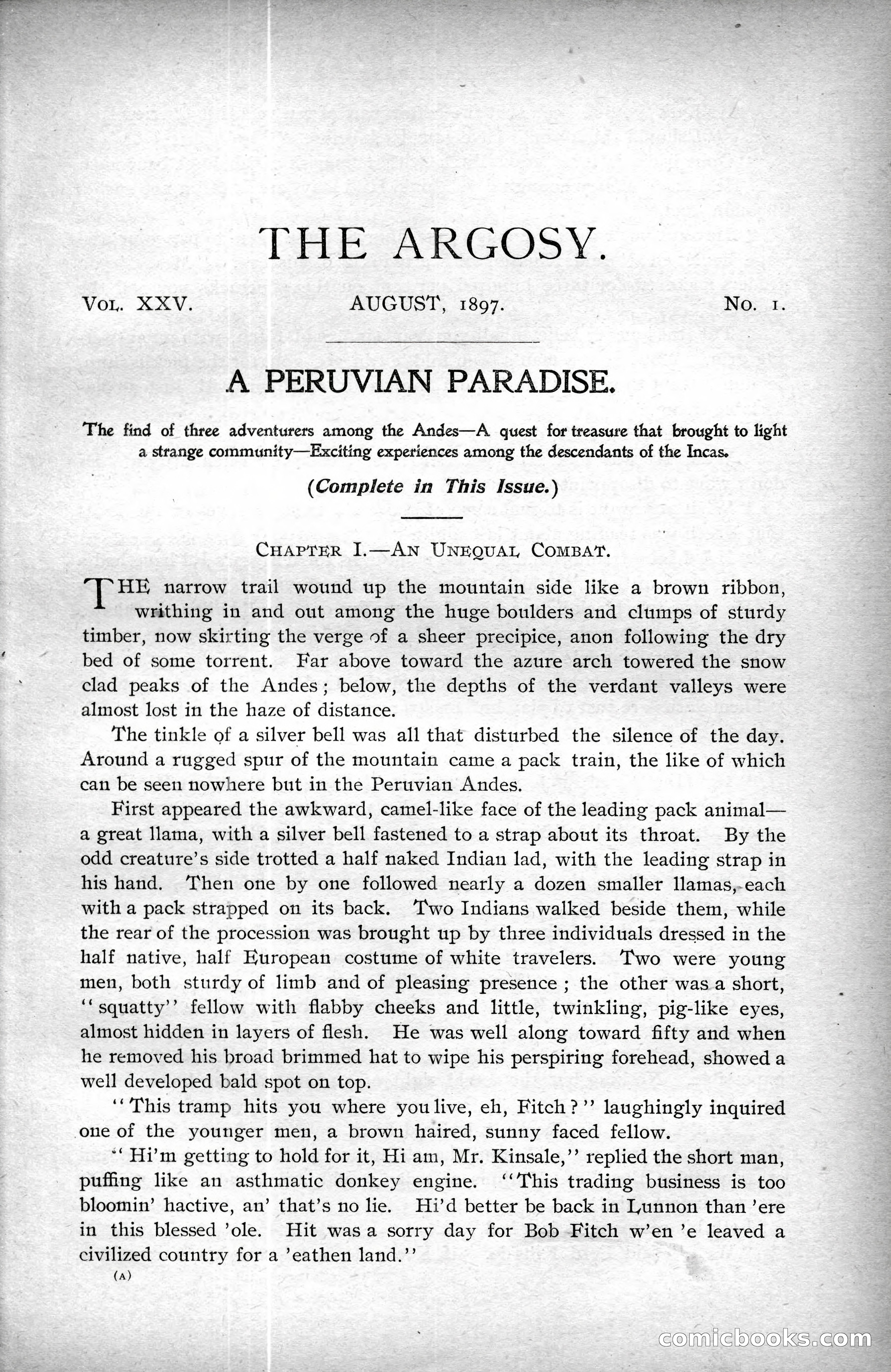 The Argosy, Vol. XXV, No. 1 — page 1 of 192