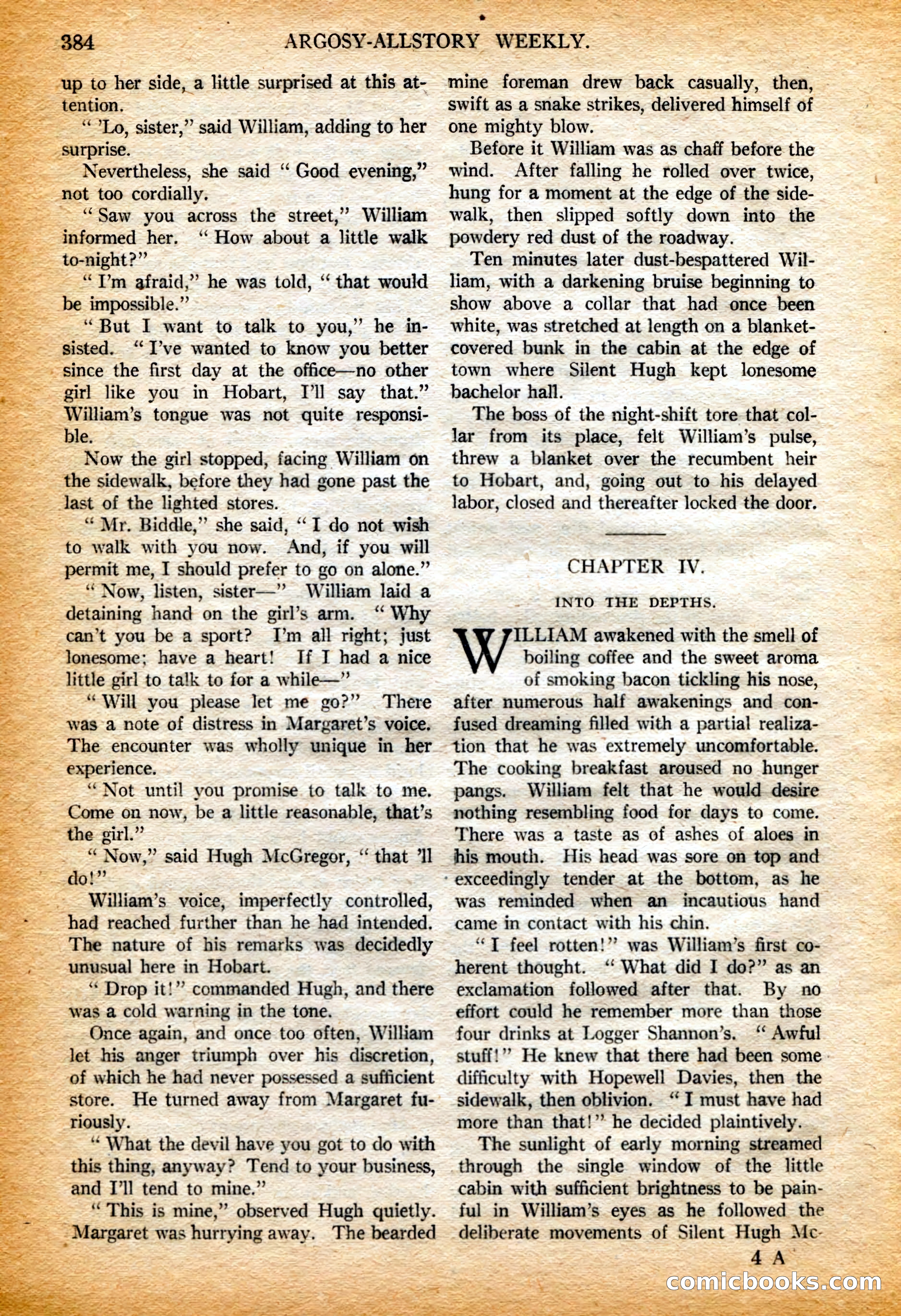 Argosy All-Story Weekly, 4 February 1922 — page 74 of 180