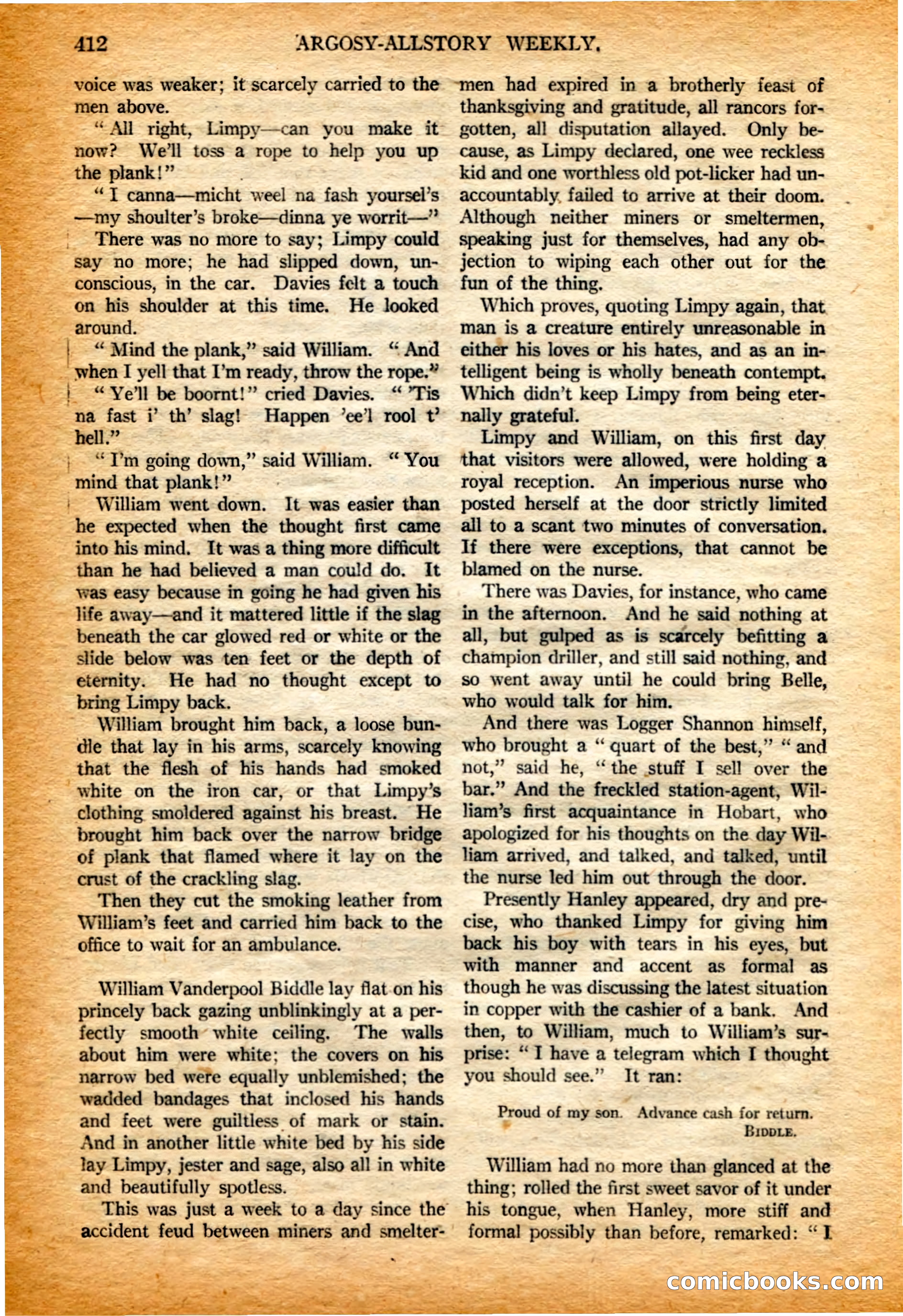 Argosy All-Story Weekly, 4 February 1922 — page 102 of 180