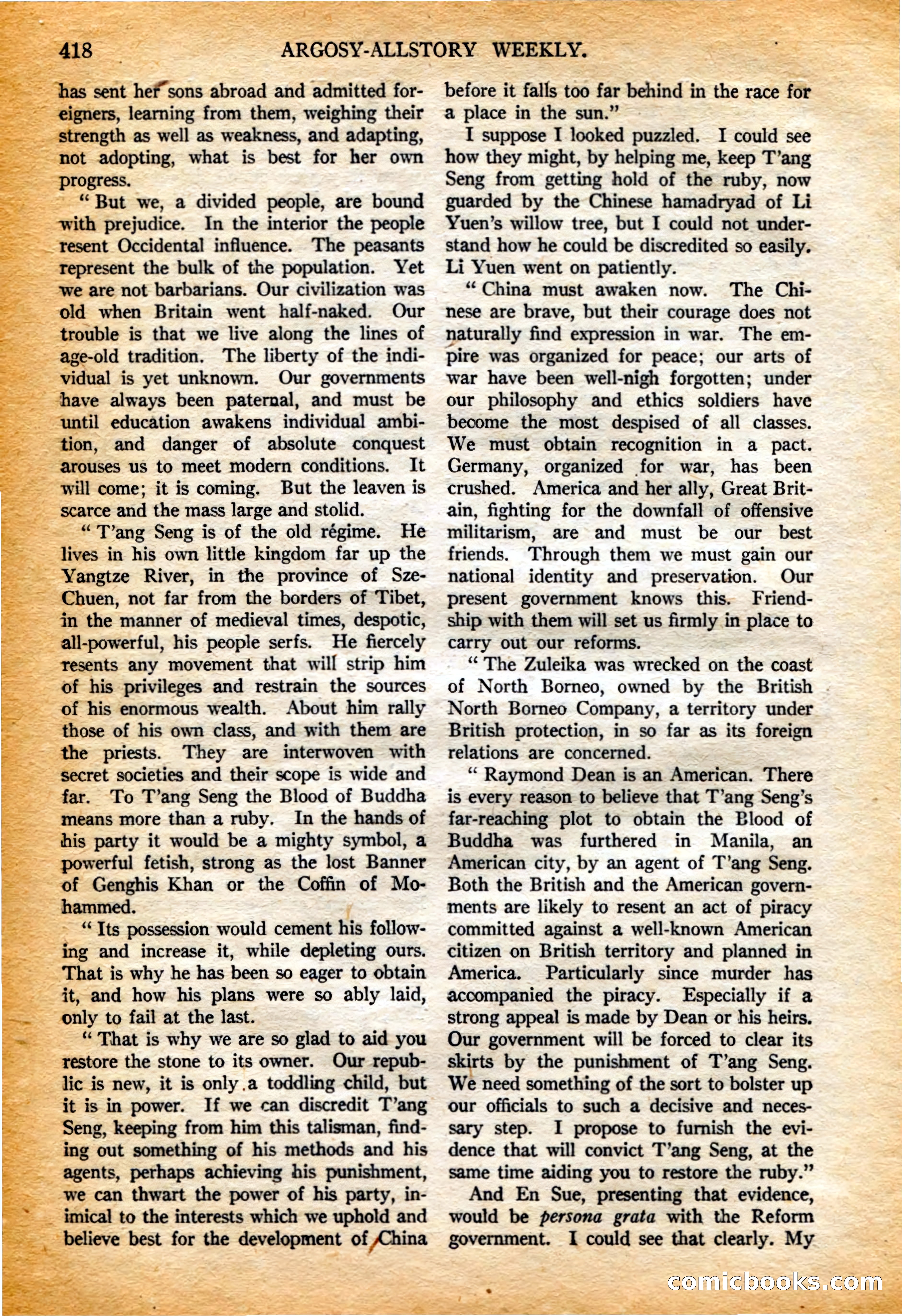 Argosy All-Story Weekly, 4 February 1922 — page 108 of 180