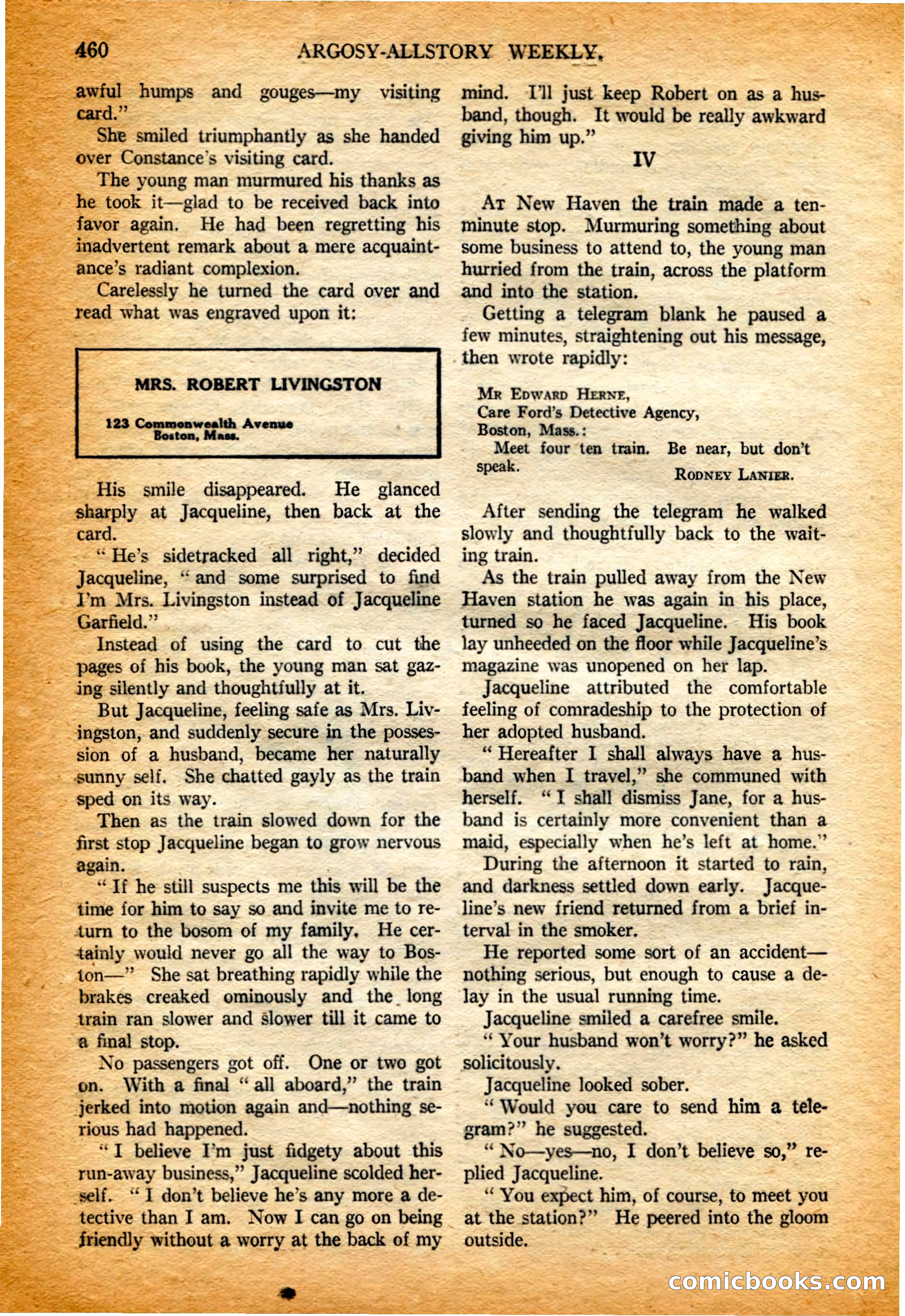 Argosy All-Story Weekly, 4 February 1922 — page 150 of 180