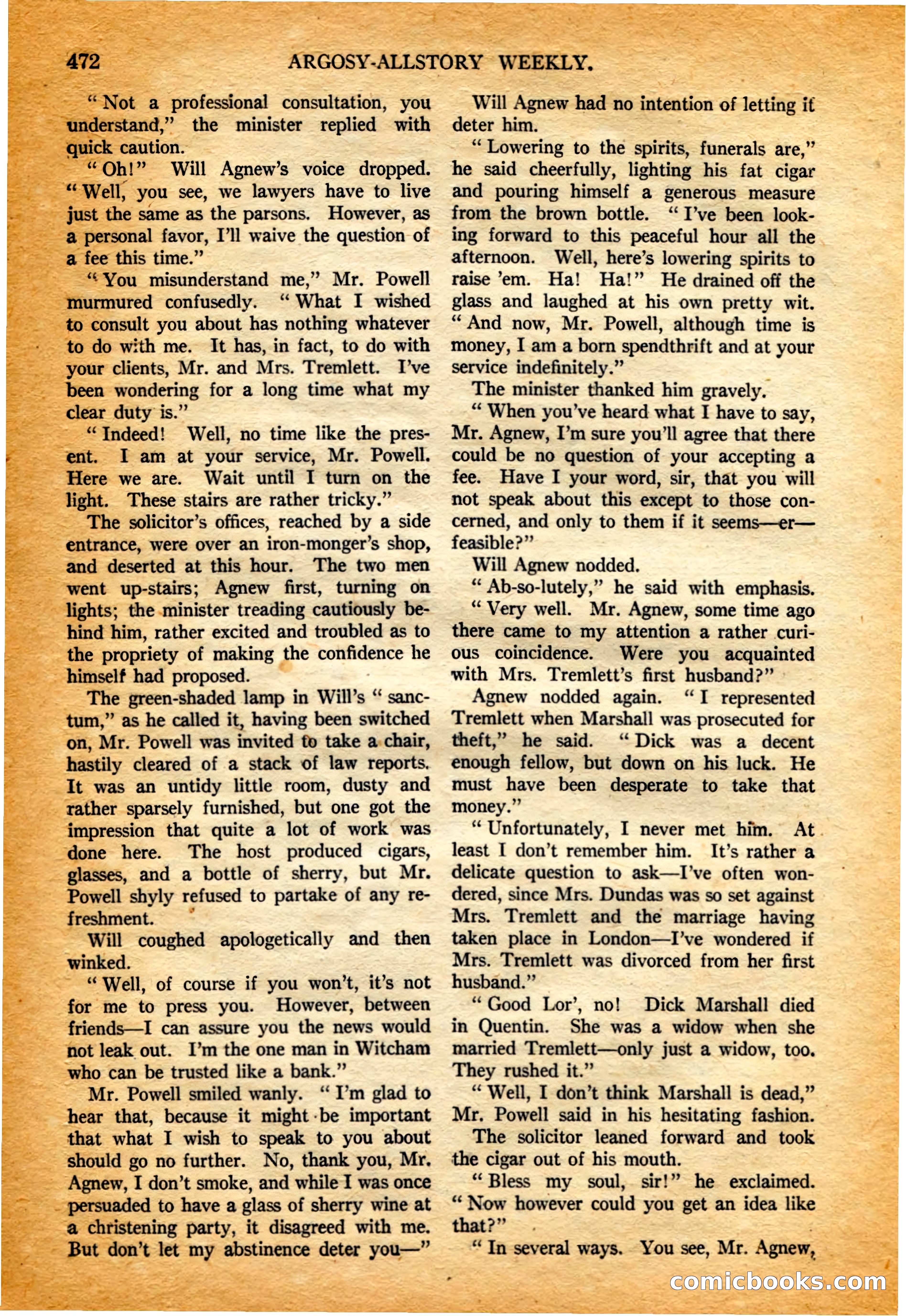 Argosy All-Story Weekly, 4 February 1922 — page 162 of 180