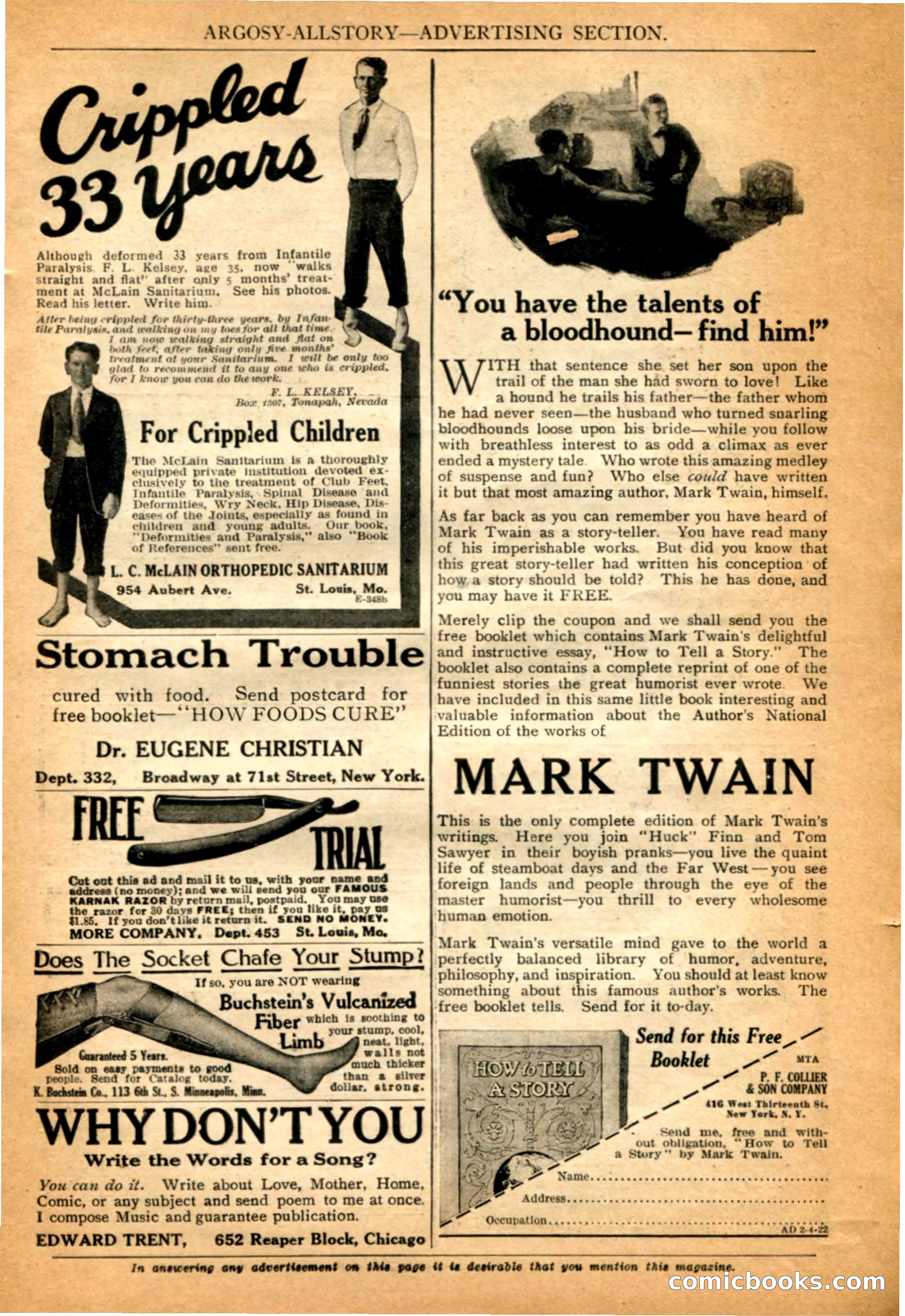 Argosy All-Story Weekly, 4 February 1922 — page 173 of 180