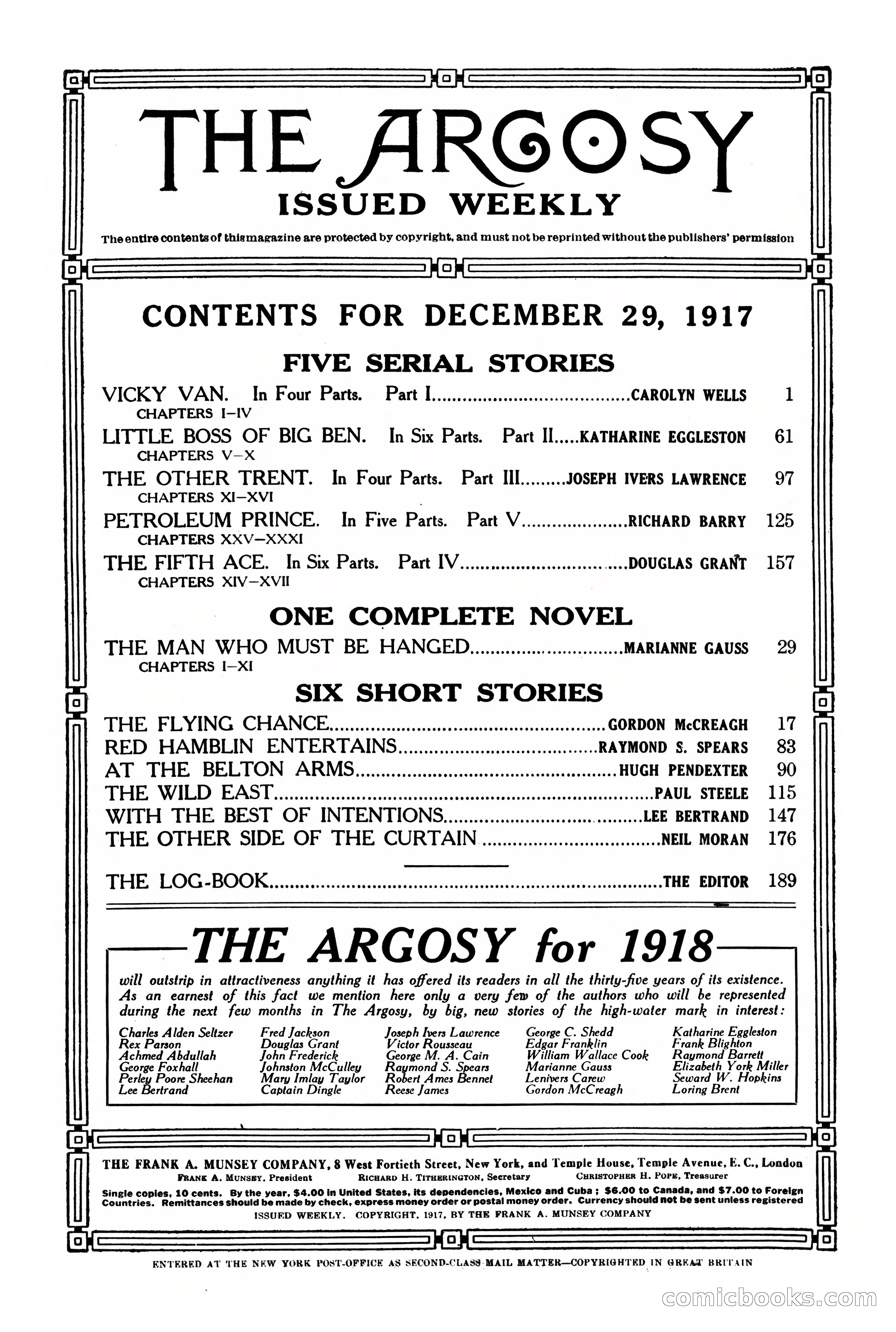 The Argosy, Vol. 90 No. 1 — page 5 of 200
