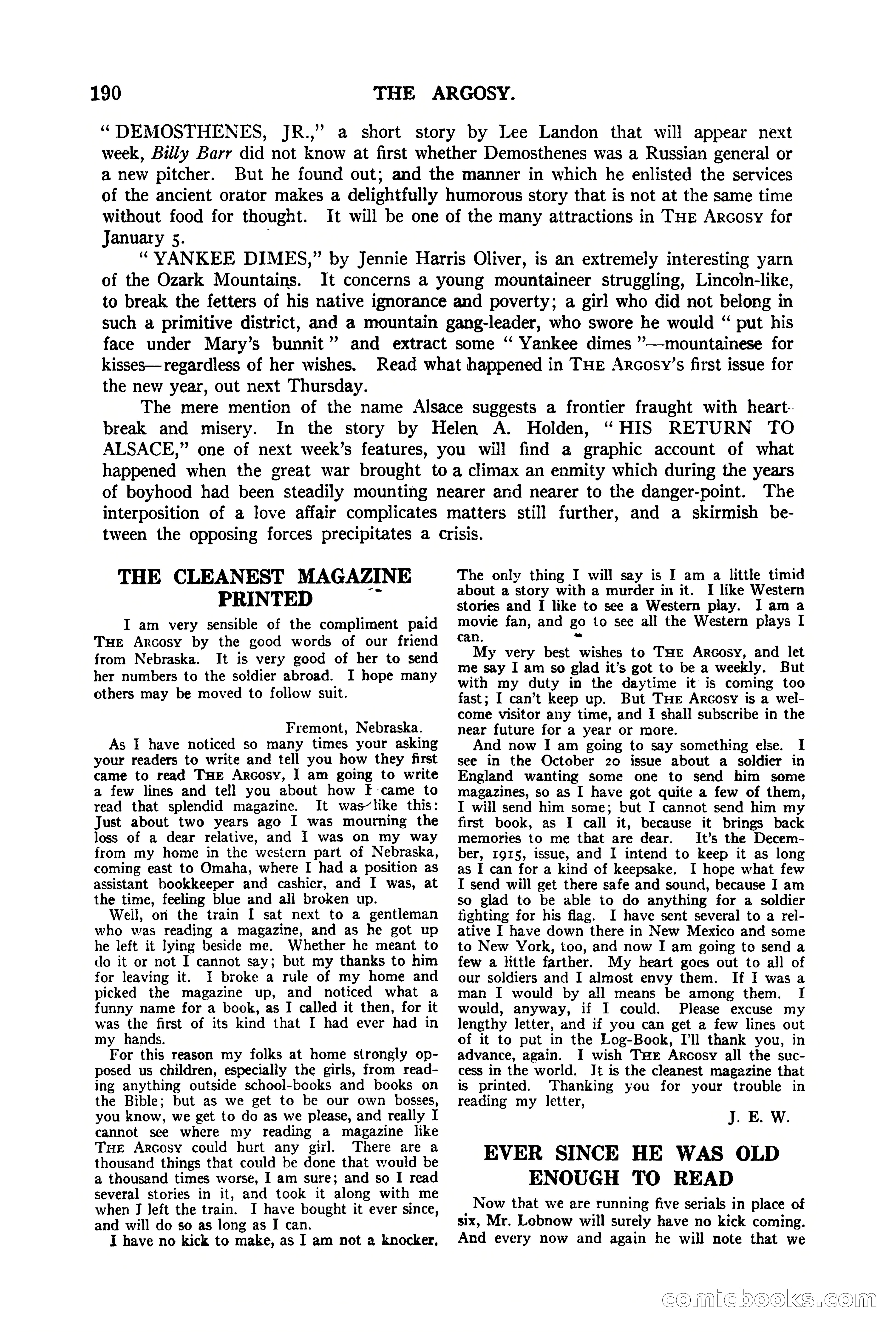 The Argosy, Vol. 90 No. 1 — page 196 of 200