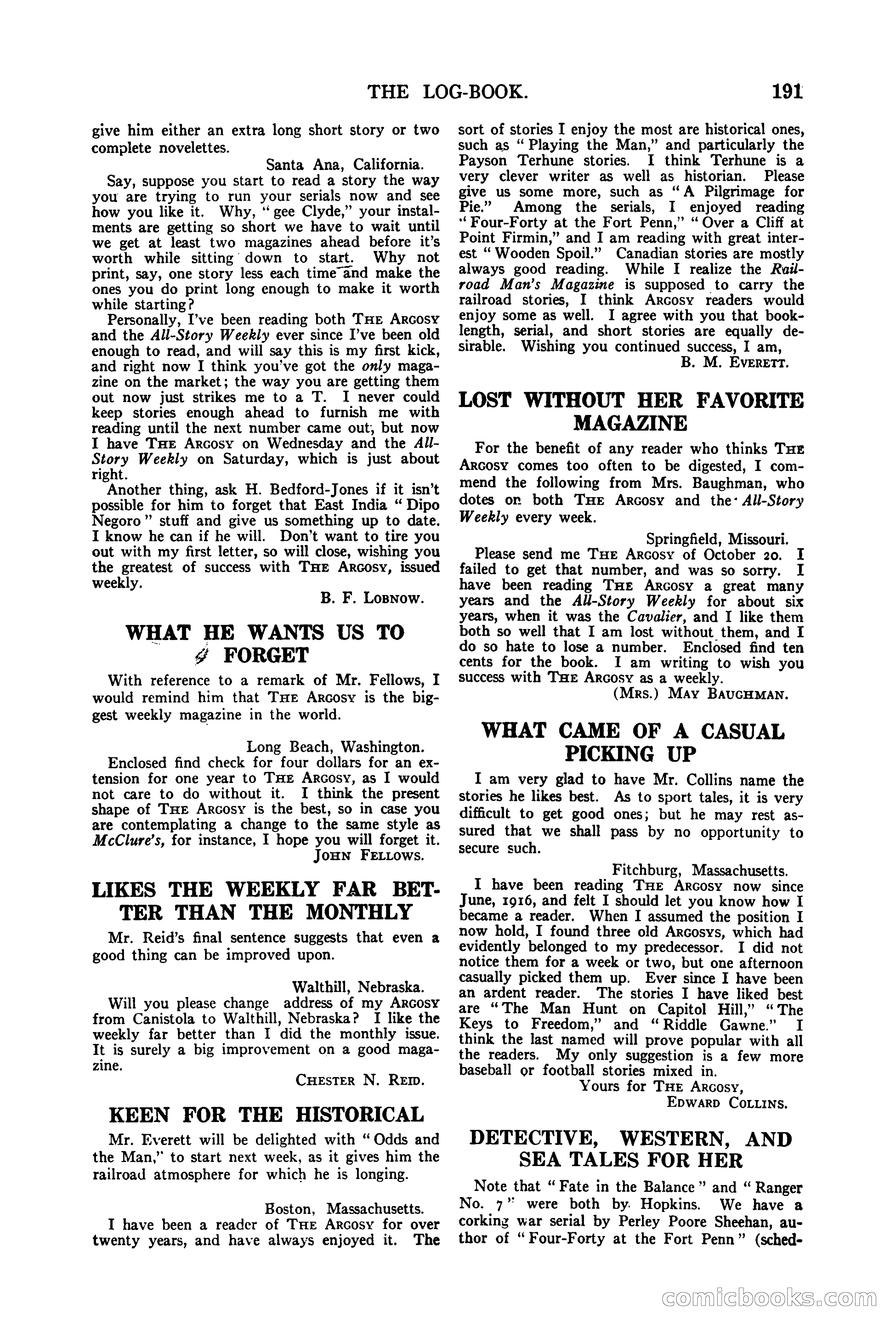 The Argosy, Vol. 90 No. 1 — page 197 of 200