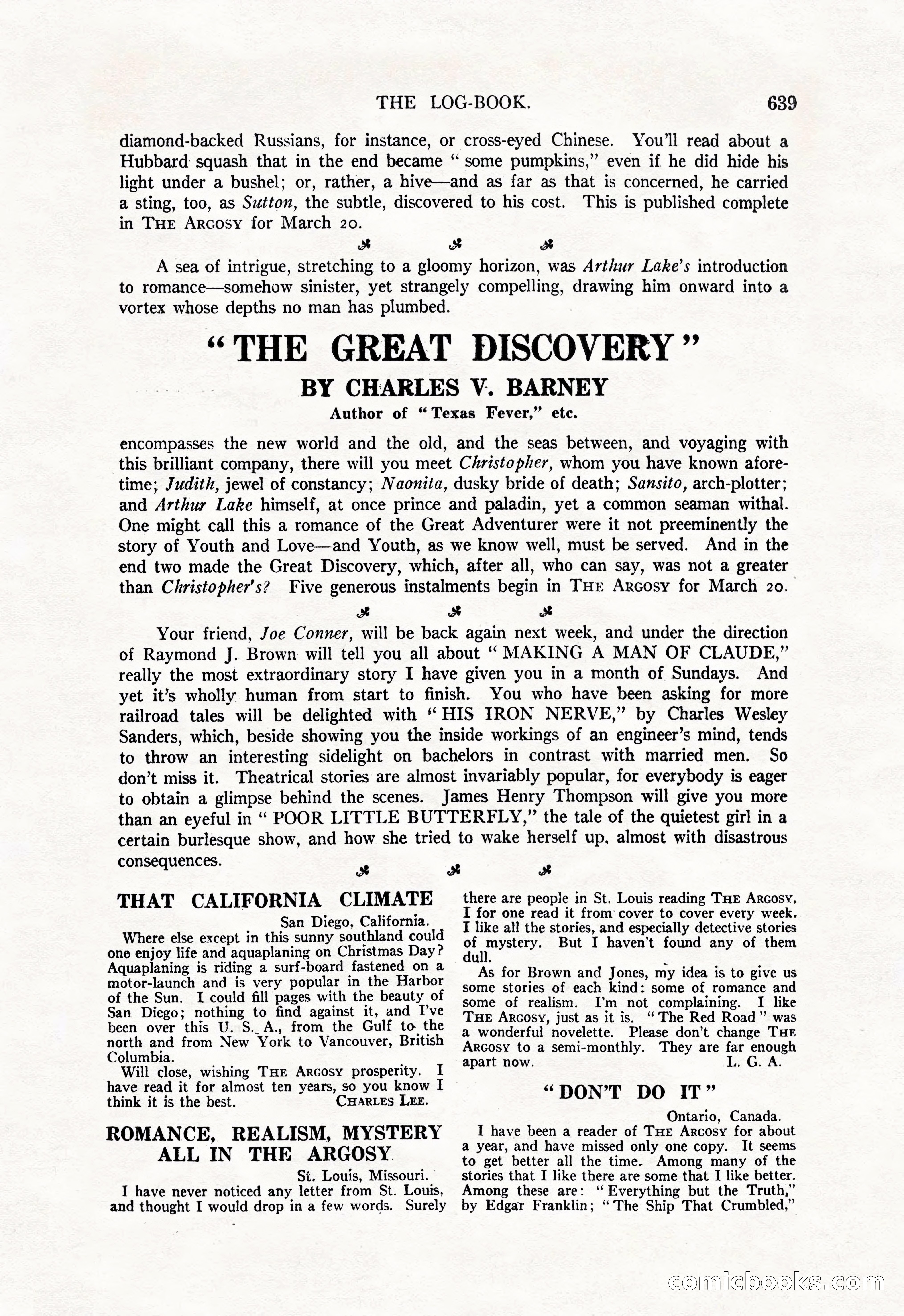 Argosy, Vol. 118, No. 4 — page 169 of 180