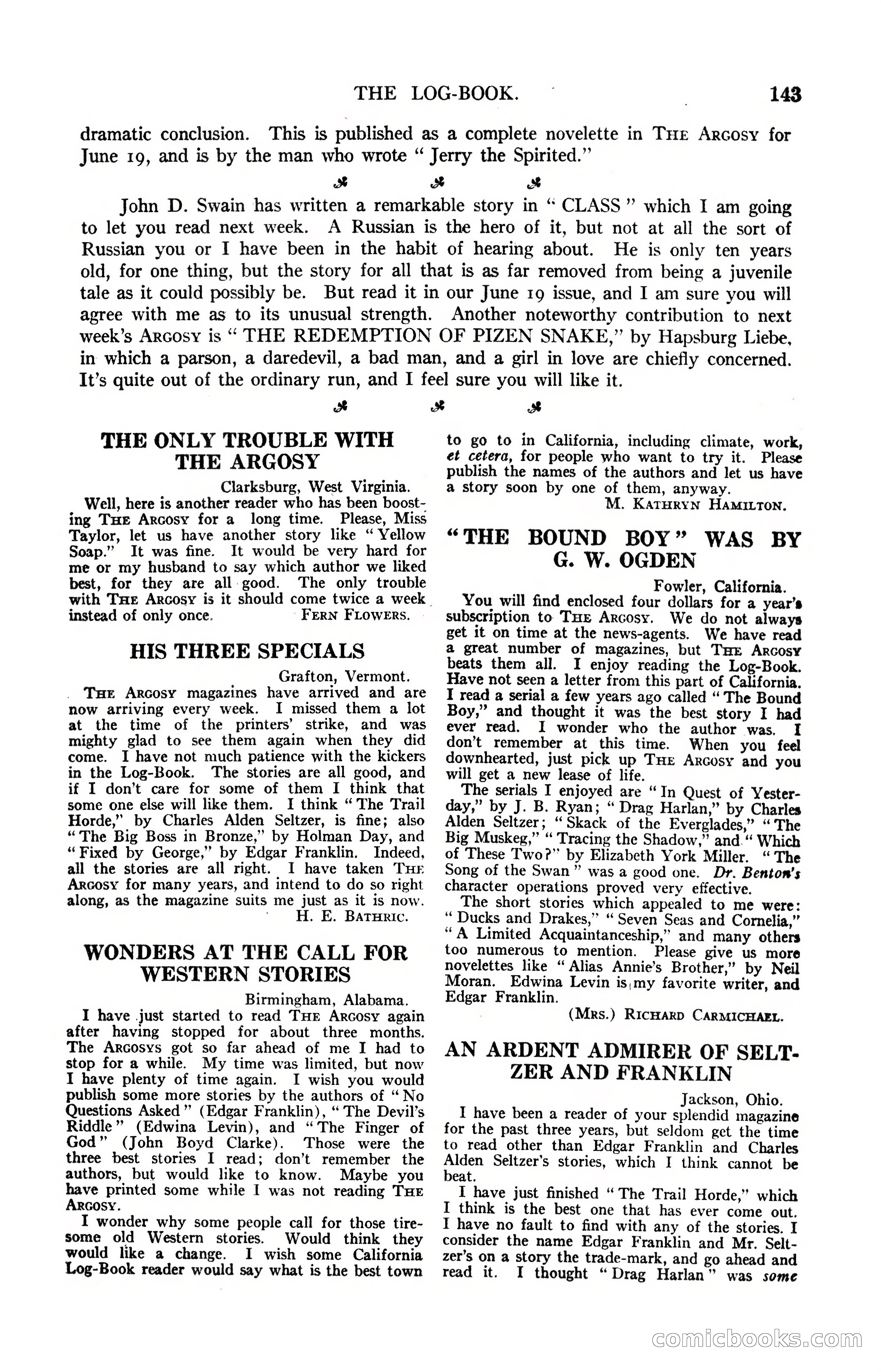 Argosy, Vol. 122, No. 1 — page 153 of 164