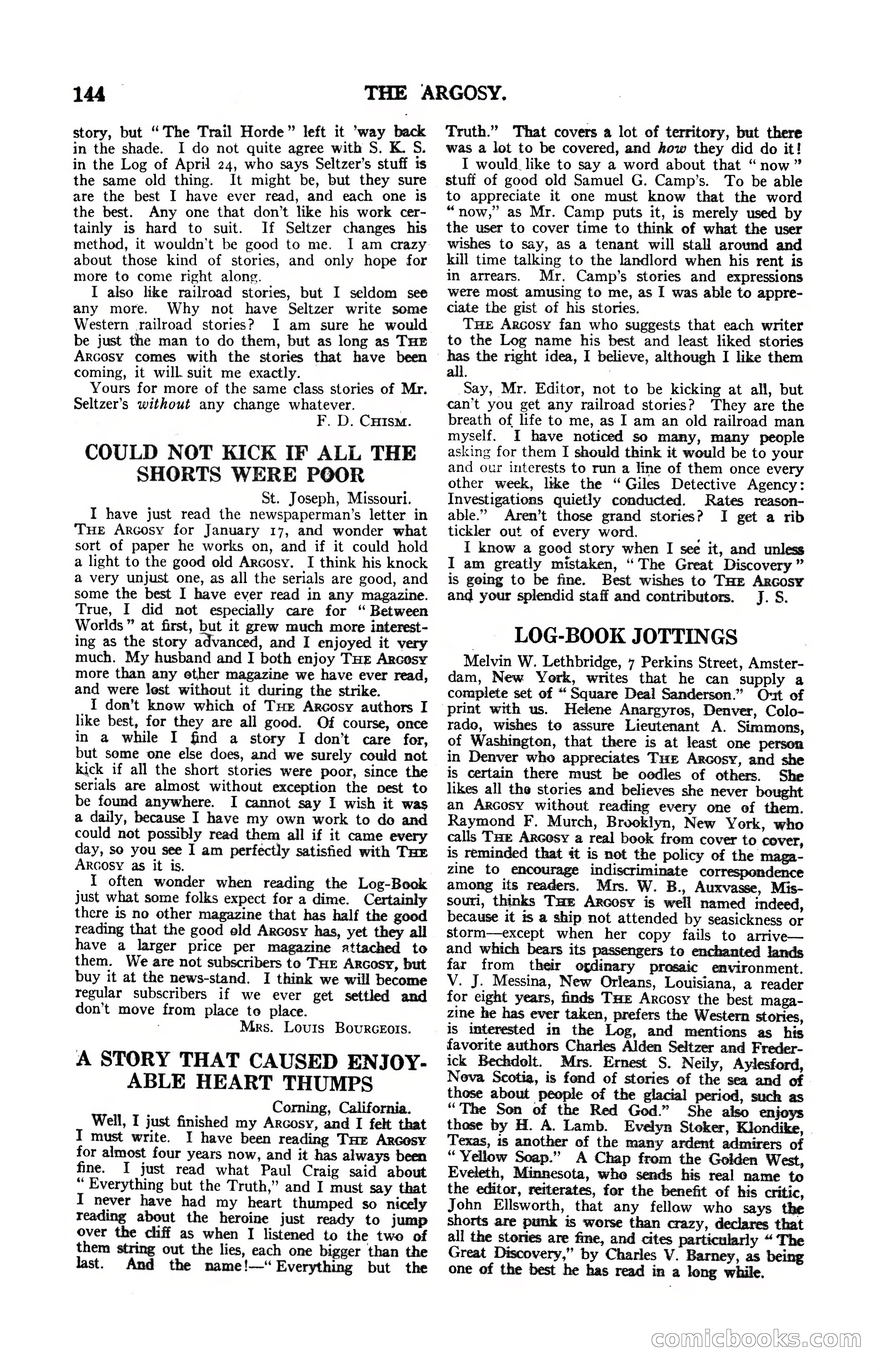 Argosy, Vol. 122, No. 1 — page 154 of 164