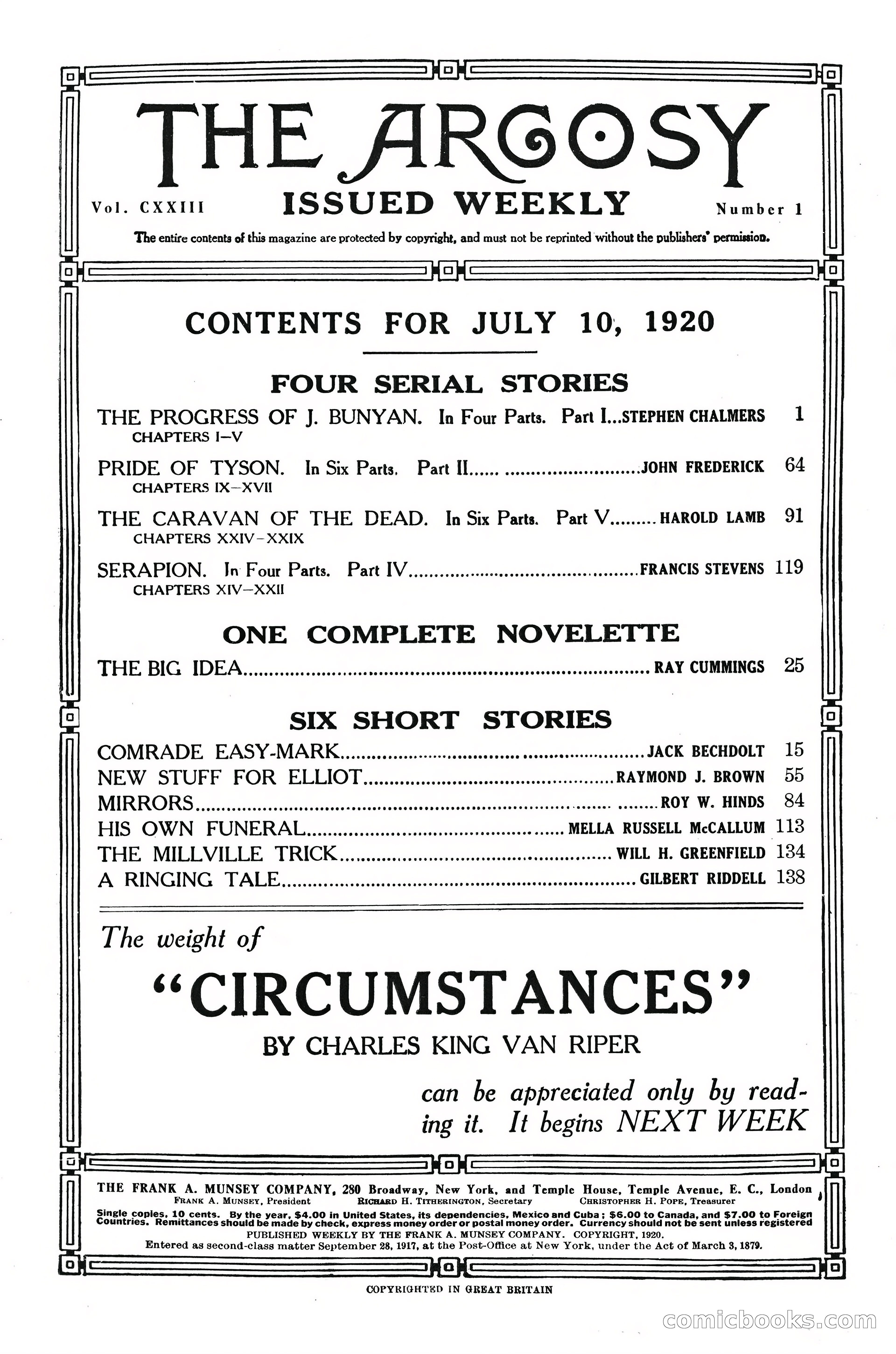 Argosy, Vol. 123, No. 1 — page 4 of 156