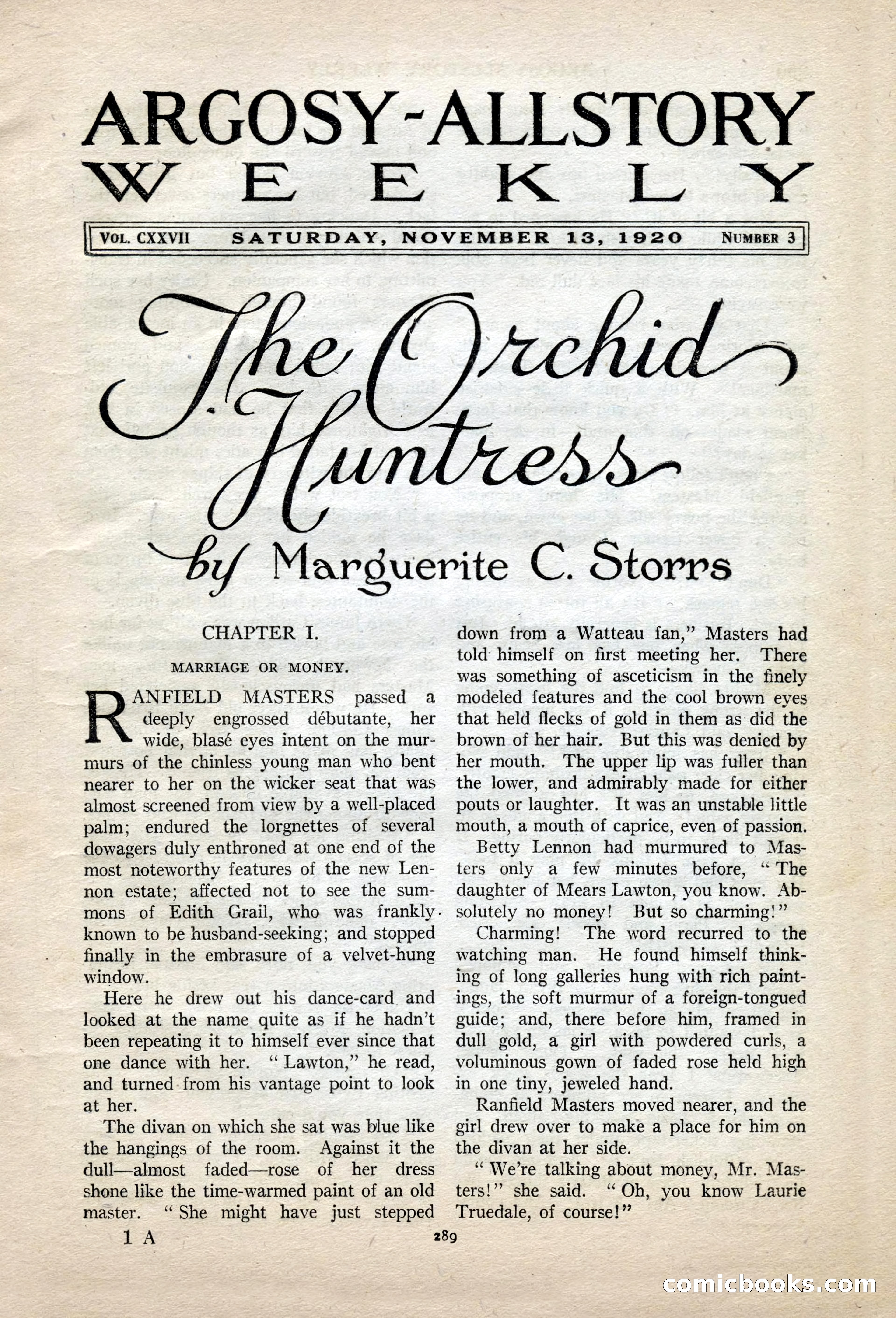 Argosy All-Story Weekly, November 13, 1920 — page 11 of 164