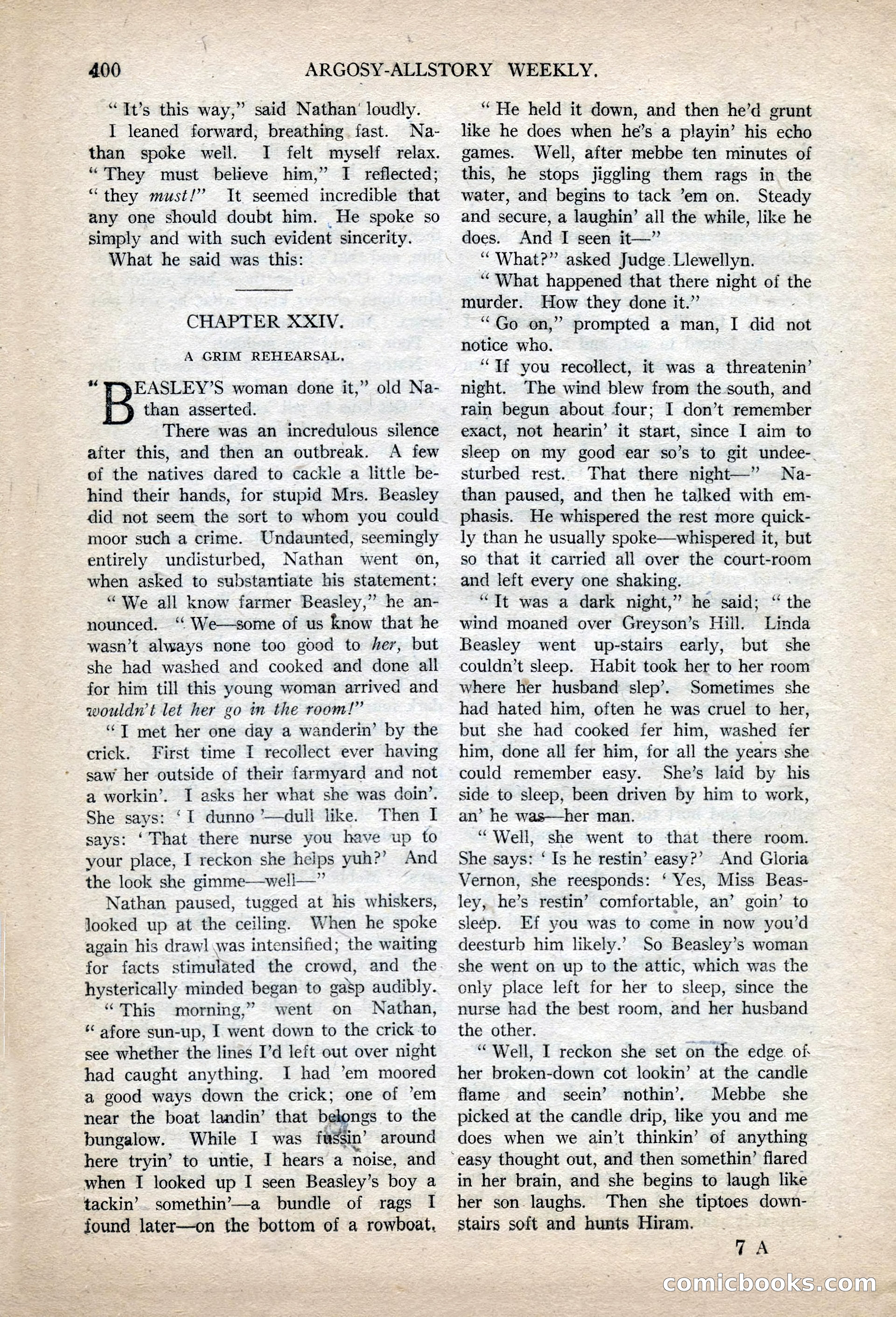 Argosy All-Story Weekly, November 13, 1920 — page 122 of 164