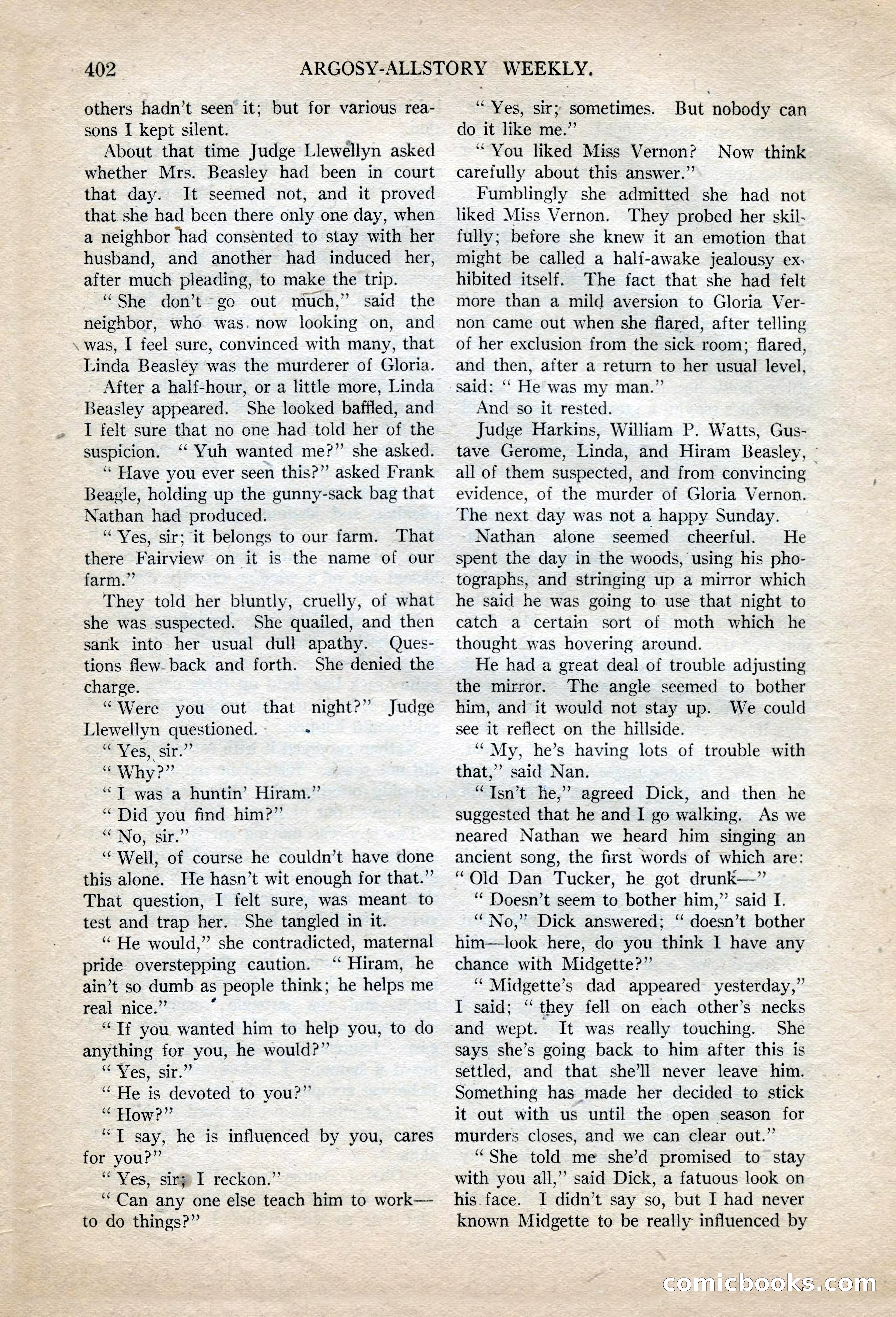 Argosy All-Story Weekly, November 13, 1920 — page 124 of 164