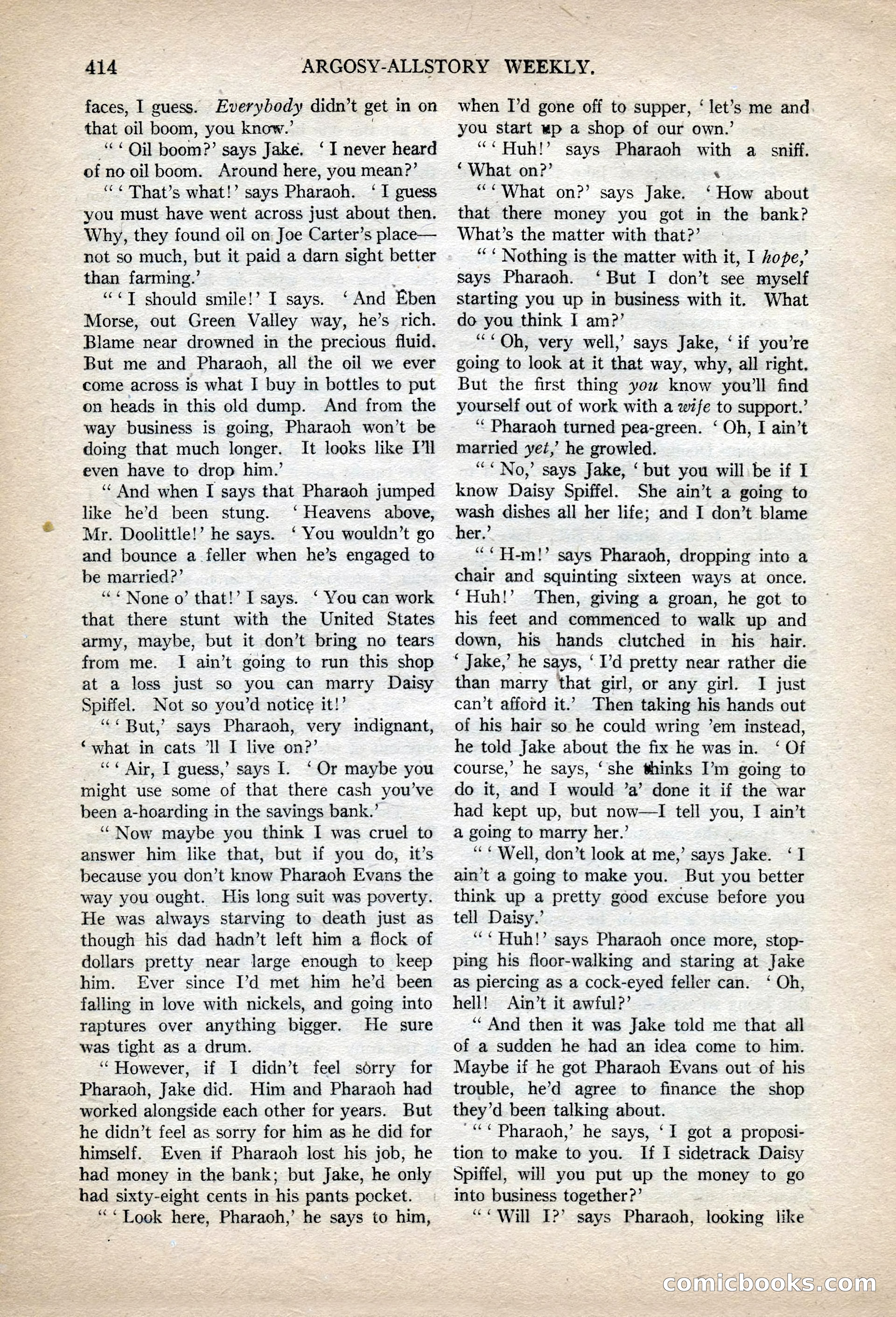 Argosy All-Story Weekly, November 13, 1920 — page 136 of 164