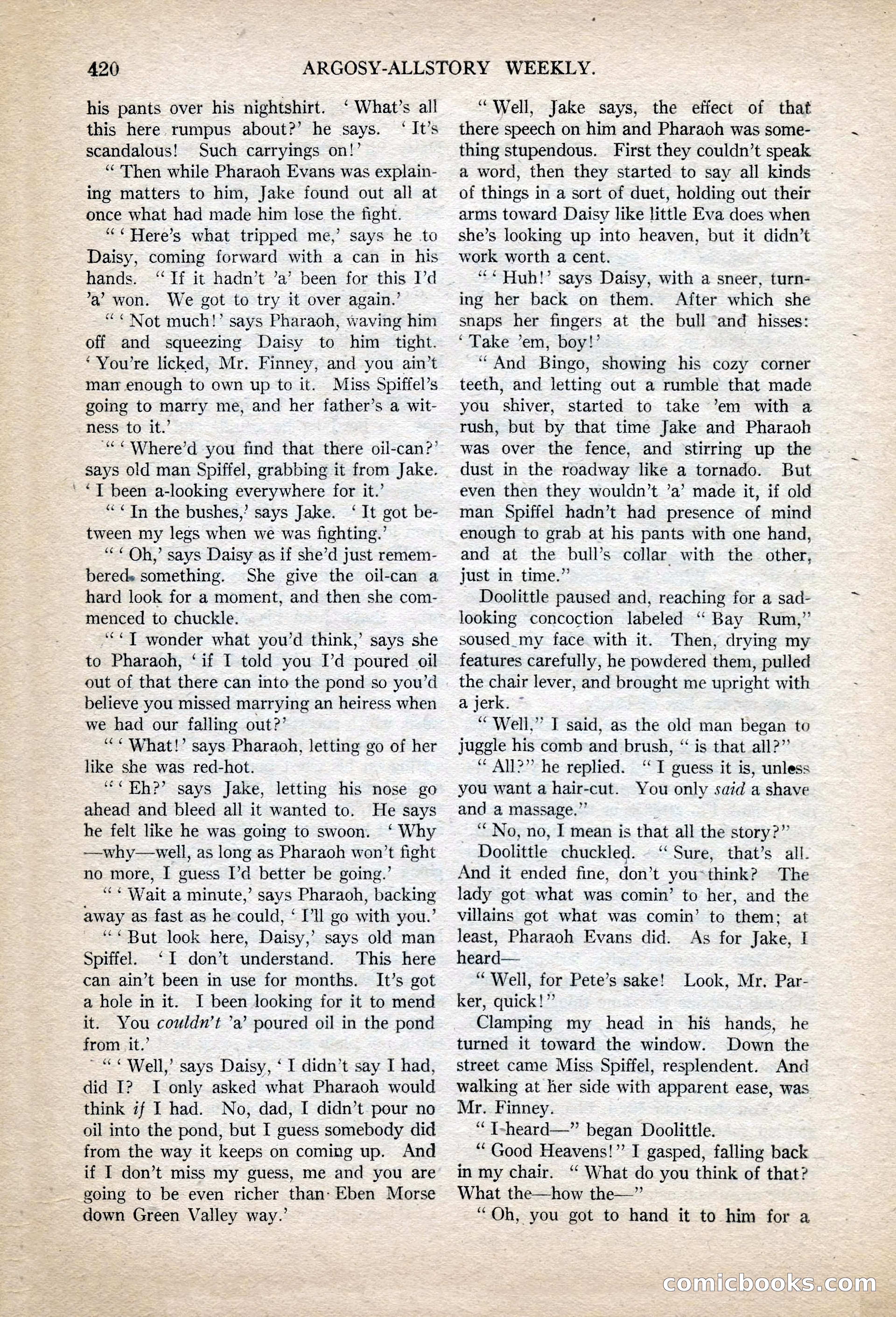 Argosy All-Story Weekly, November 13, 1920 — page 142 of 164