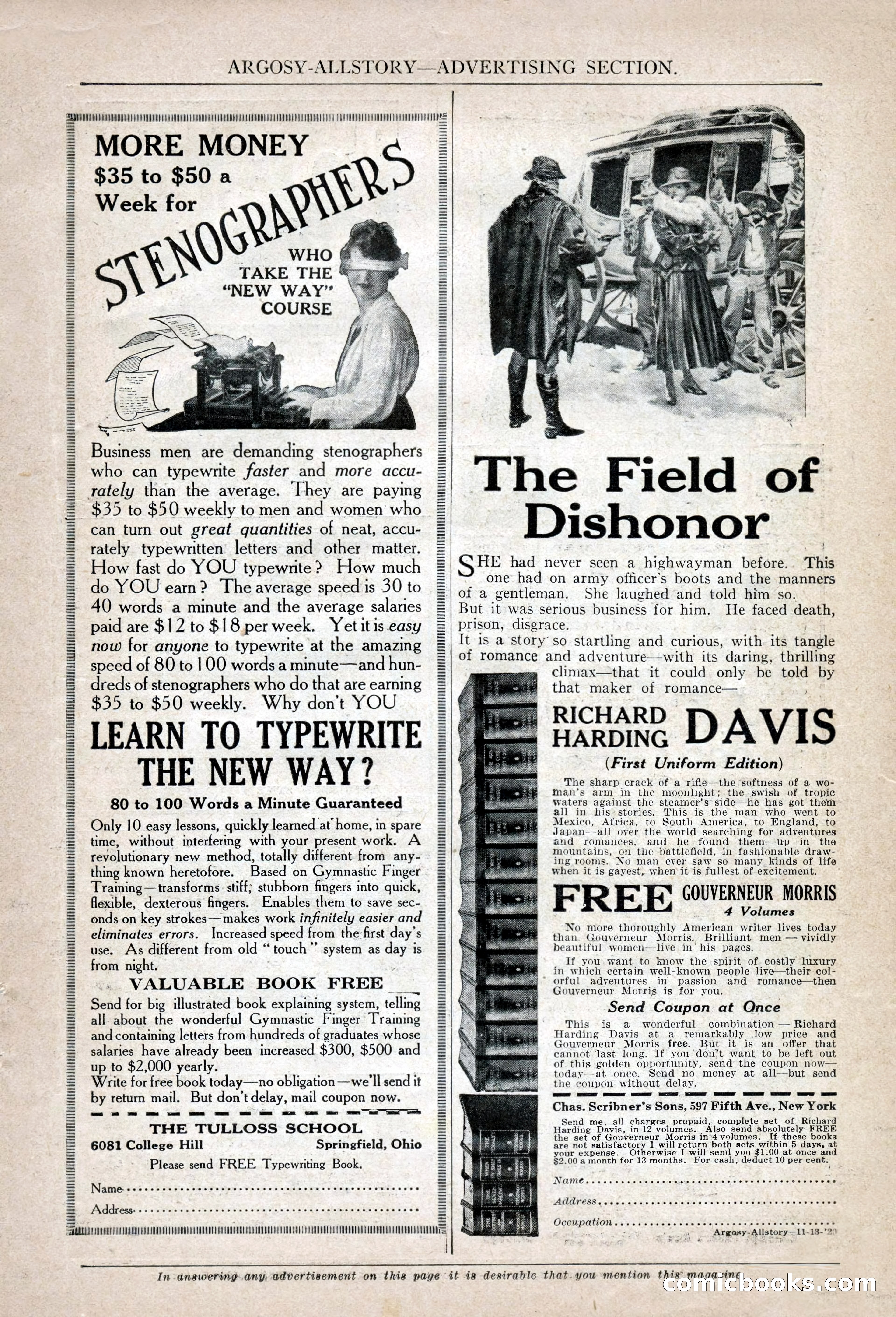 Argosy All-Story Weekly, November 13, 1920 — page 159 of 164