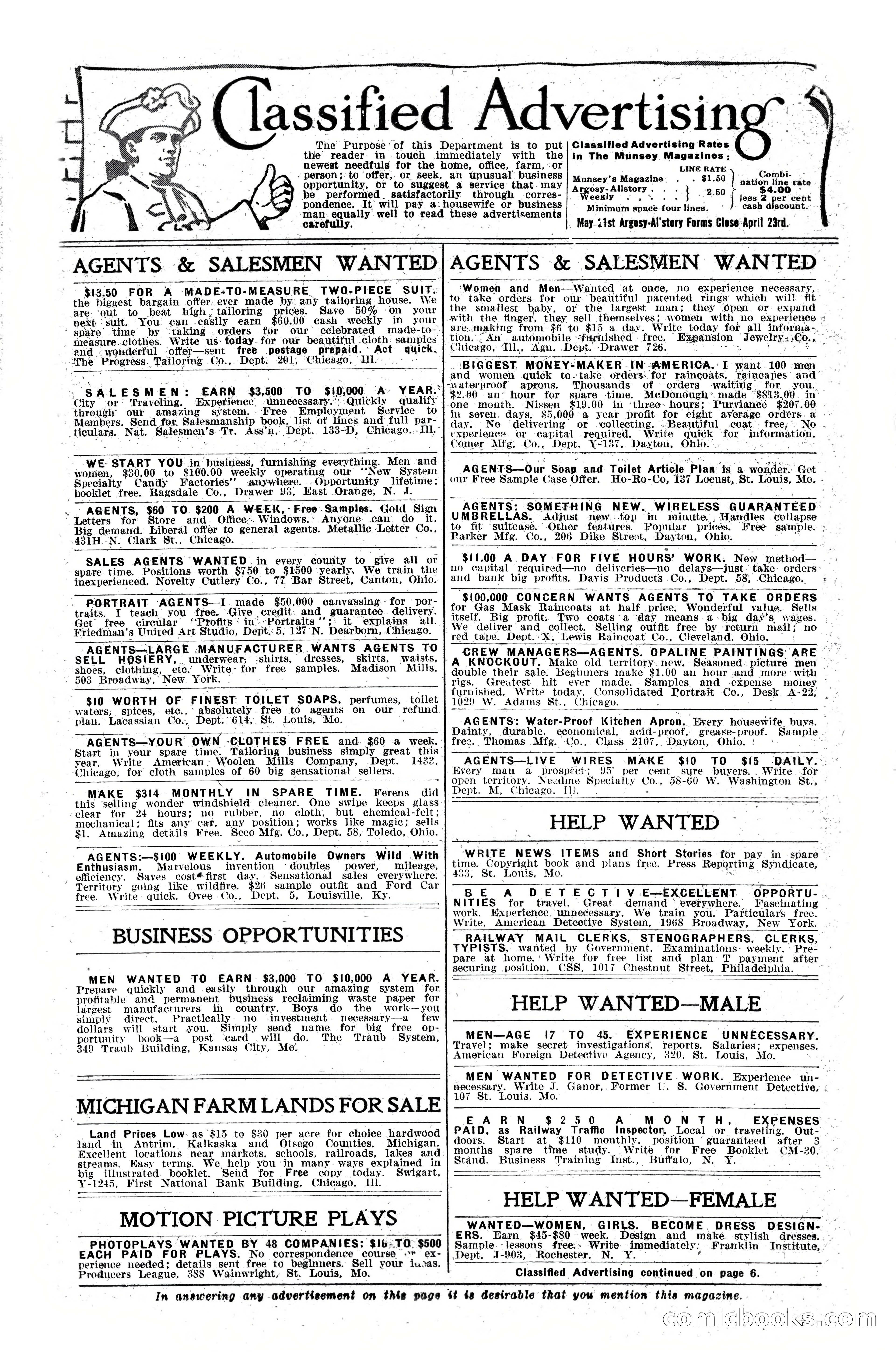 Argosy All-Story Weekly, April 16, 1921 — page 5 of 157