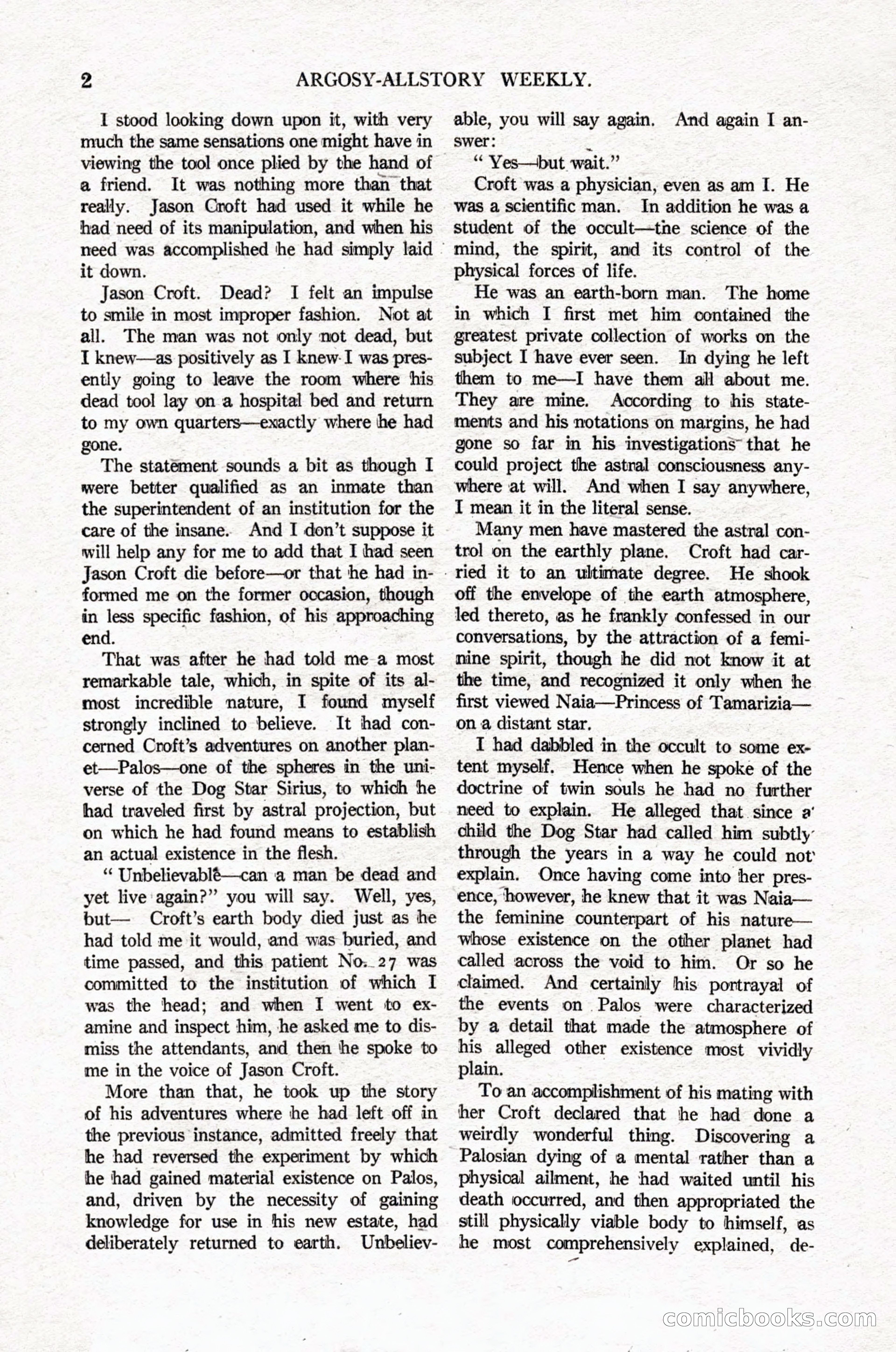 Argosy All-Story Weekly, April 16, 1921 — page 11 of 157