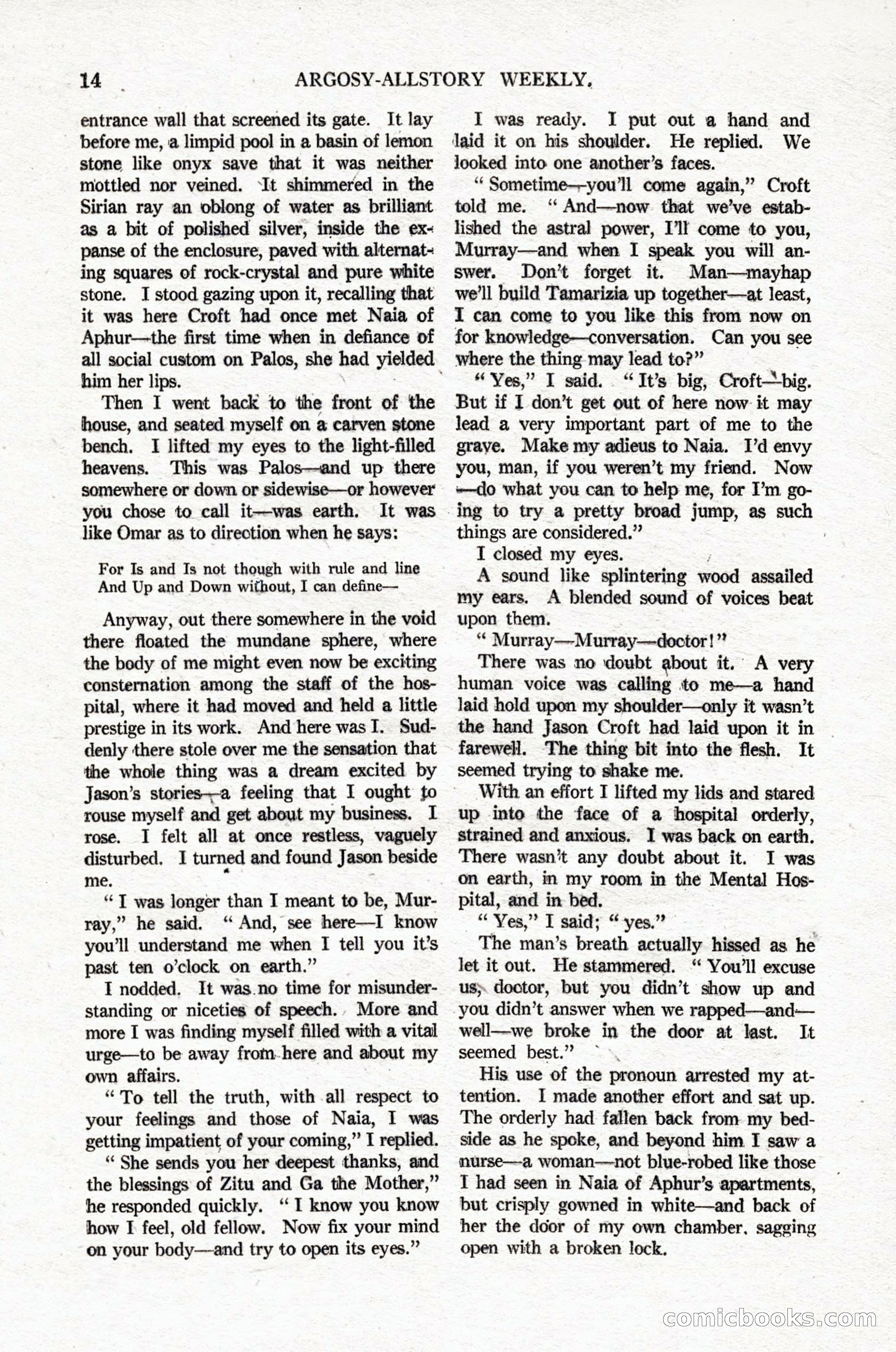 Argosy All-Story Weekly, April 16, 1921 — page 23 of 157