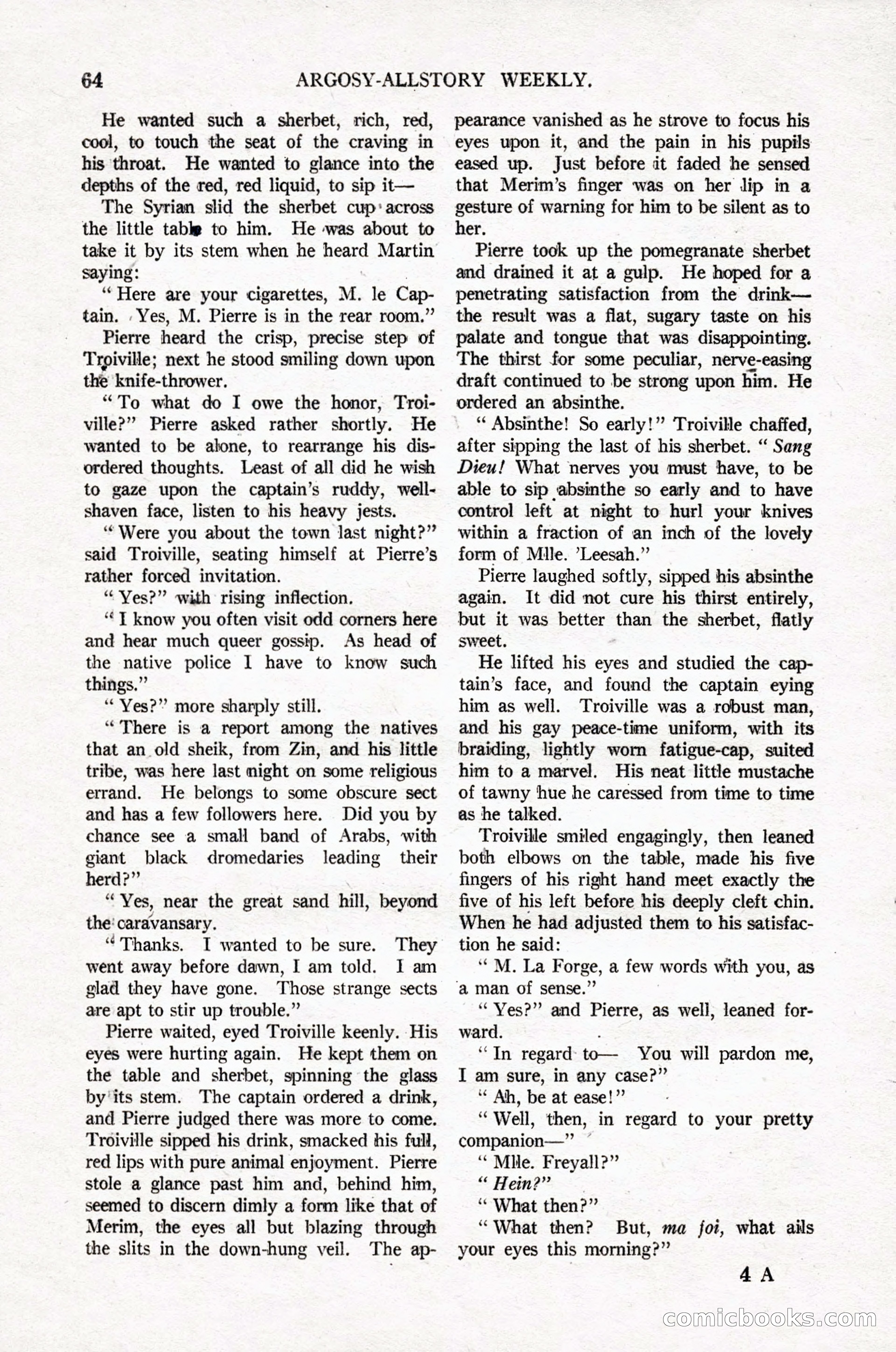 Argosy All-Story Weekly, April 16, 1921 — page 73 of 157
