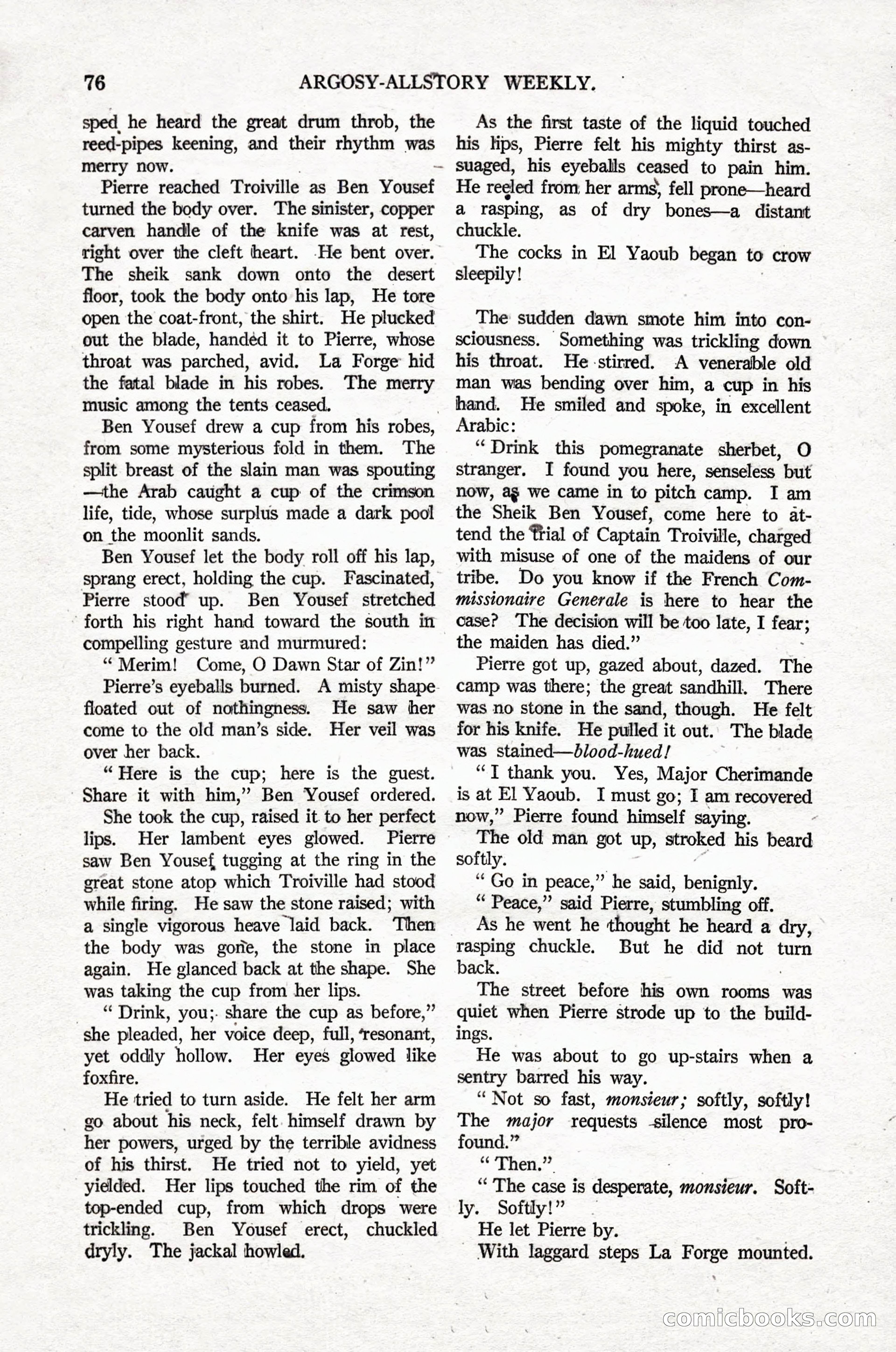 Argosy All-Story Weekly, April 16, 1921 — page 85 of 157
