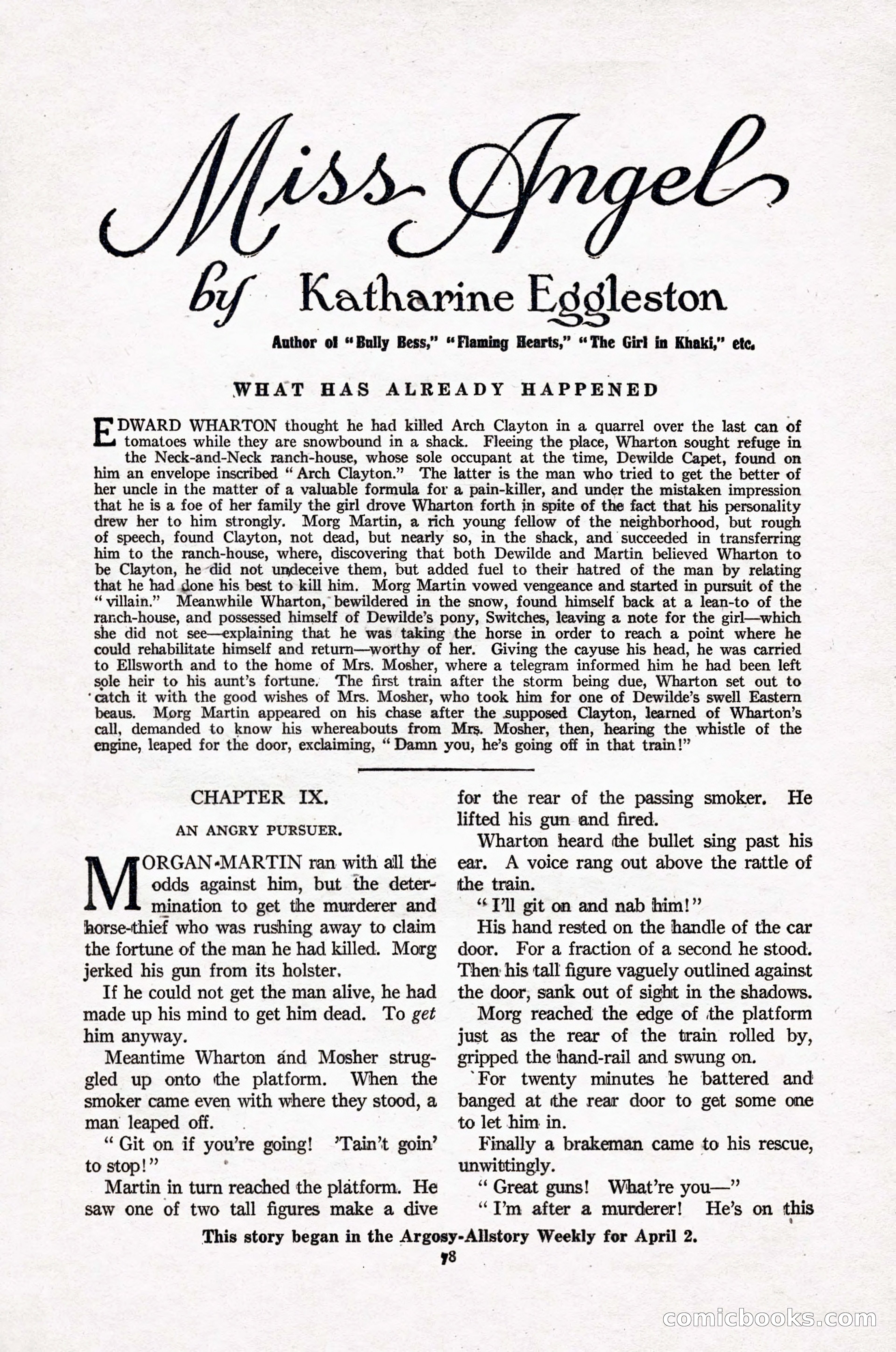Argosy All-Story Weekly, April 16, 1921 — page 87 of 157