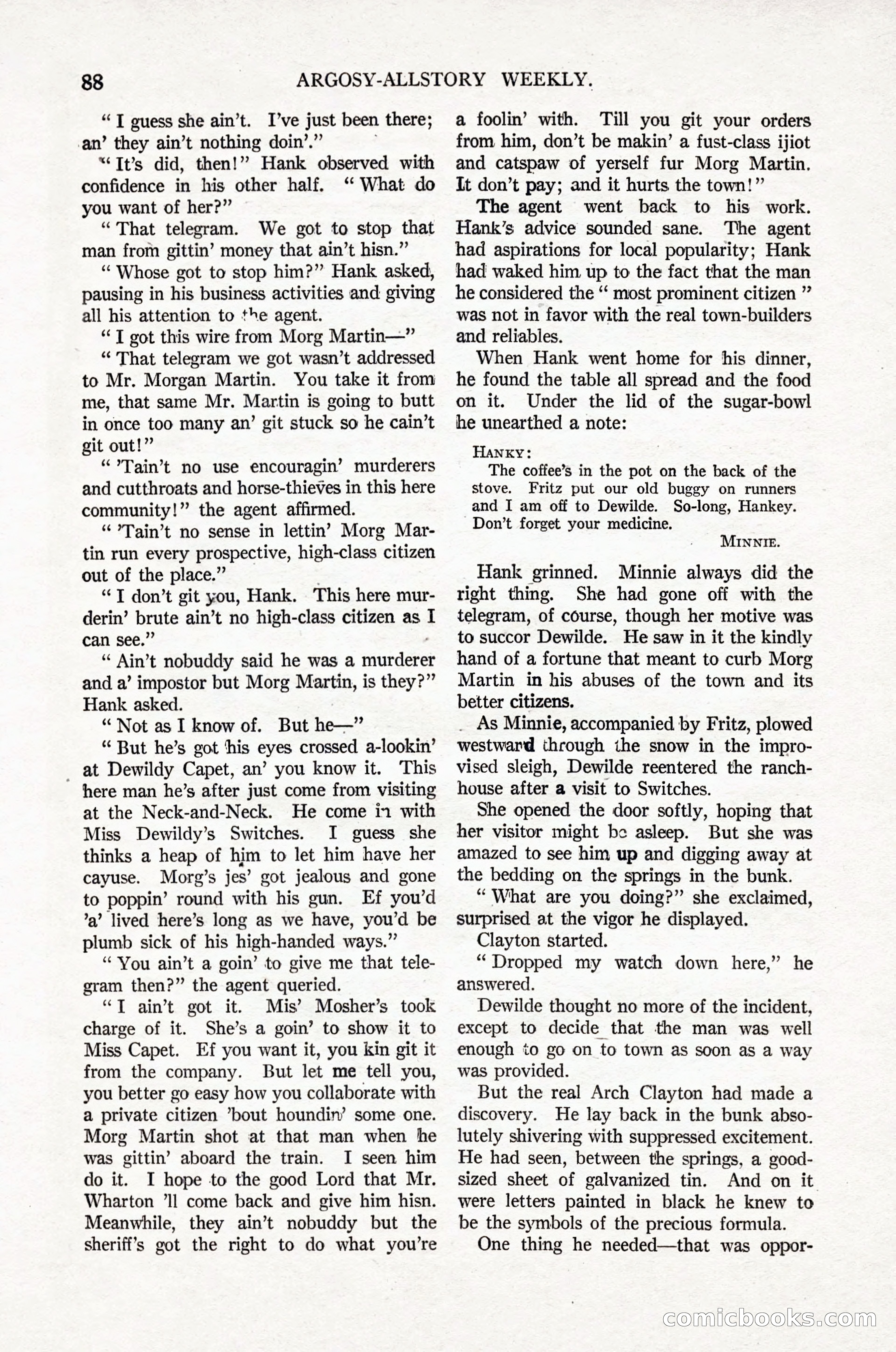 Argosy All-Story Weekly, April 16, 1921 — page 97 of 157