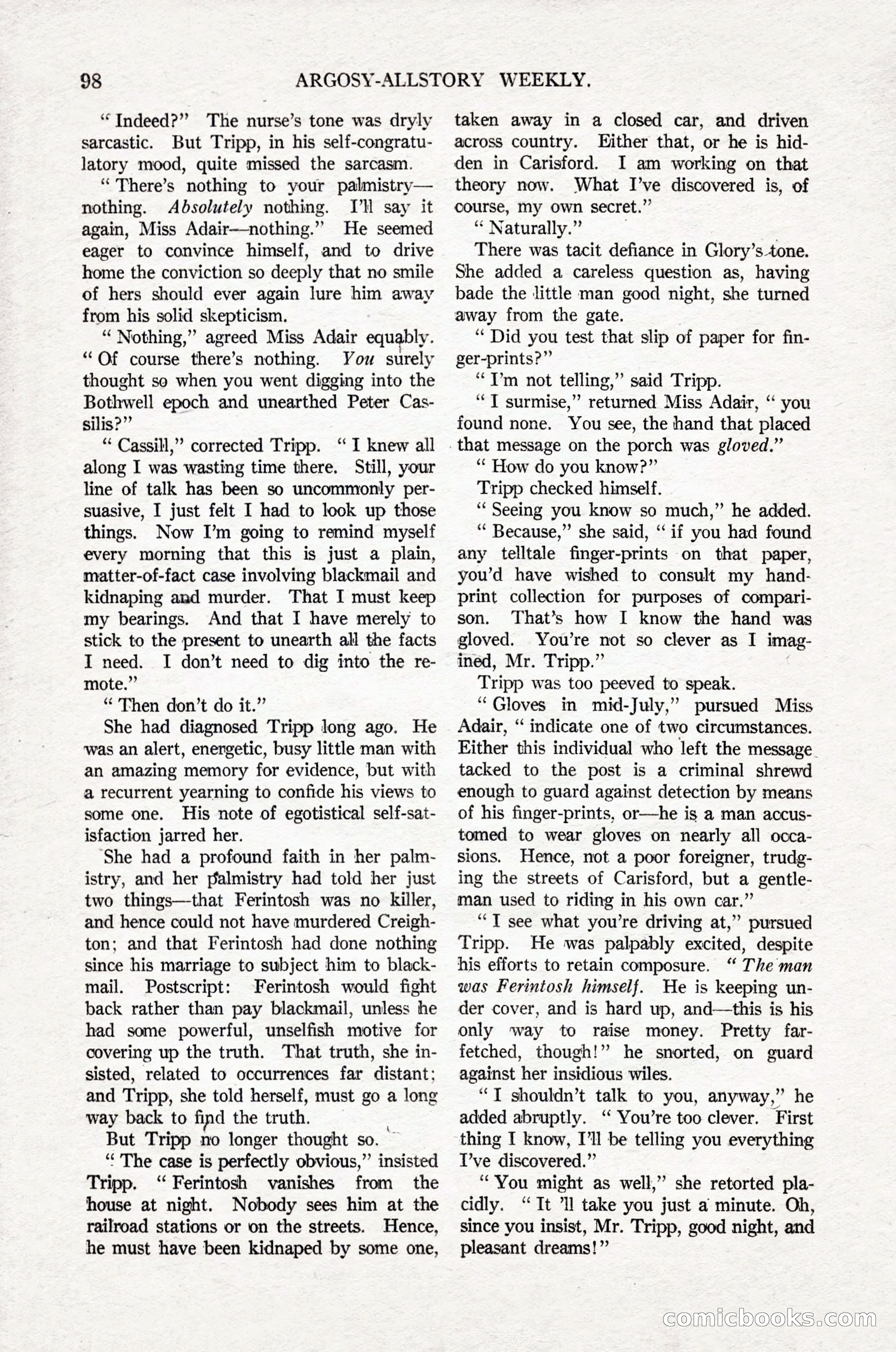 Argosy All-Story Weekly, April 16, 1921 — page 107 of 157