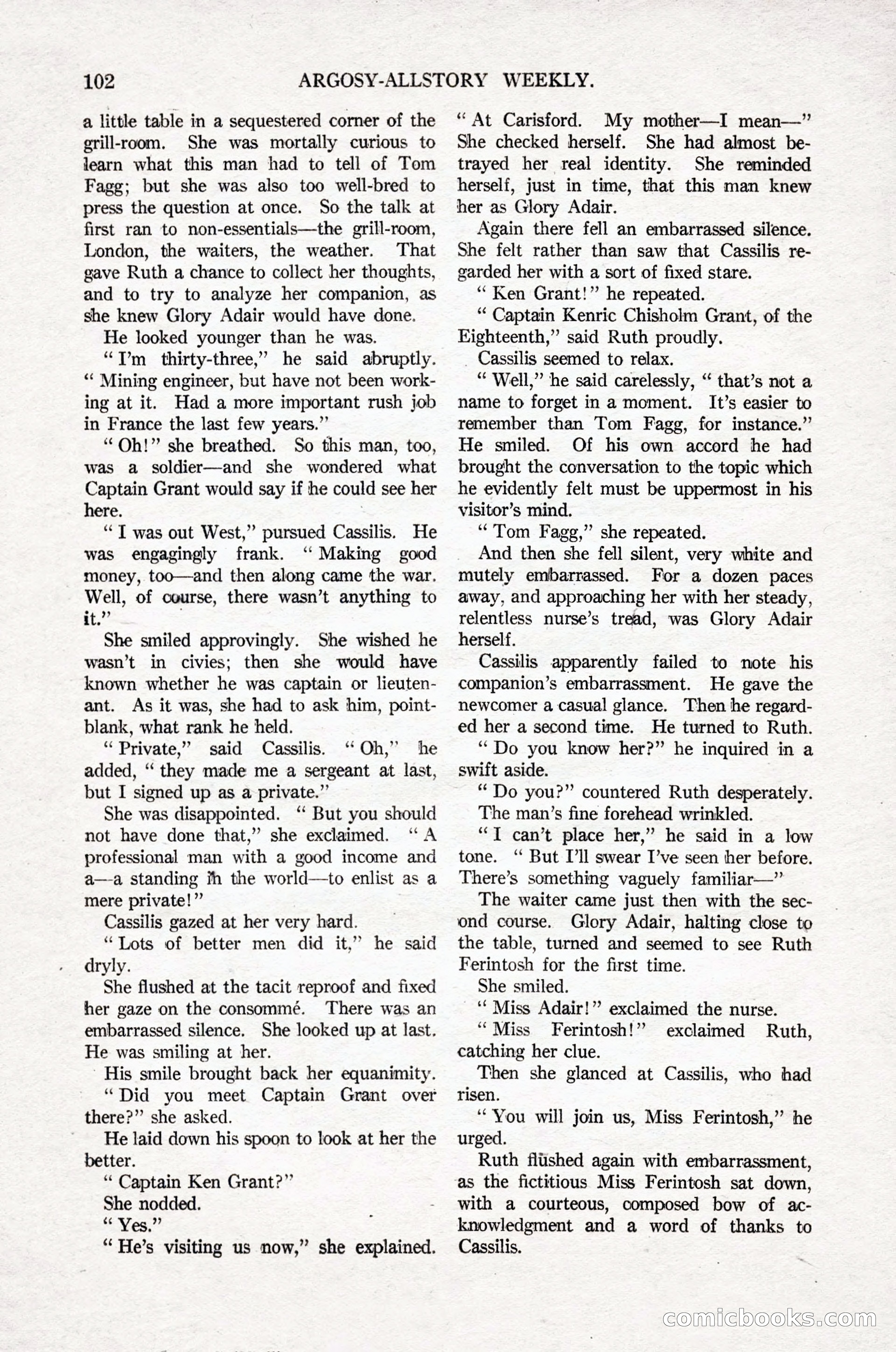 Argosy All-Story Weekly, April 16, 1921 — page 111 of 157