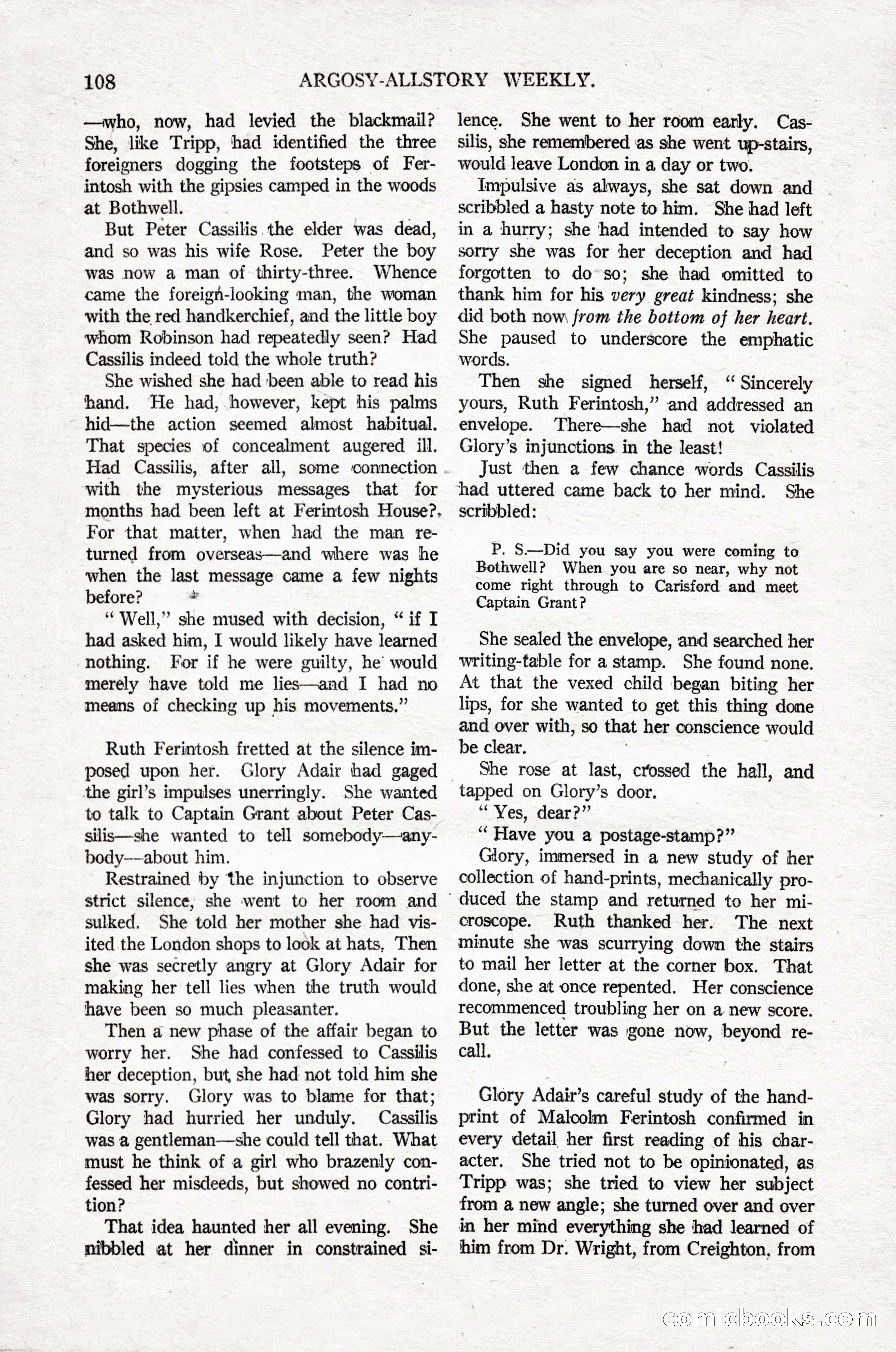 Argosy All-Story Weekly, April 16, 1921 — page 117 of 157