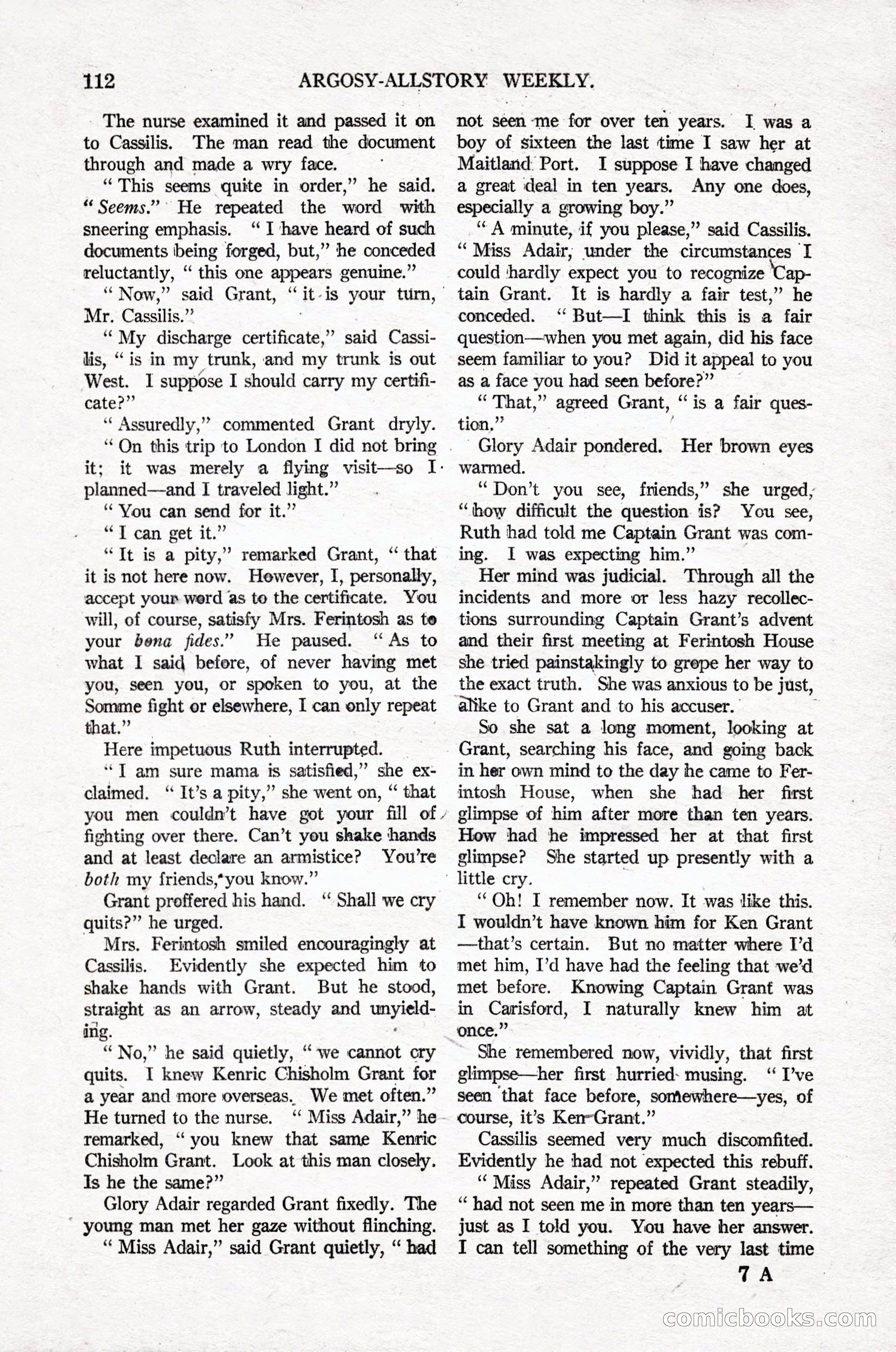 Argosy All-Story Weekly, April 16, 1921 — page 121 of 157