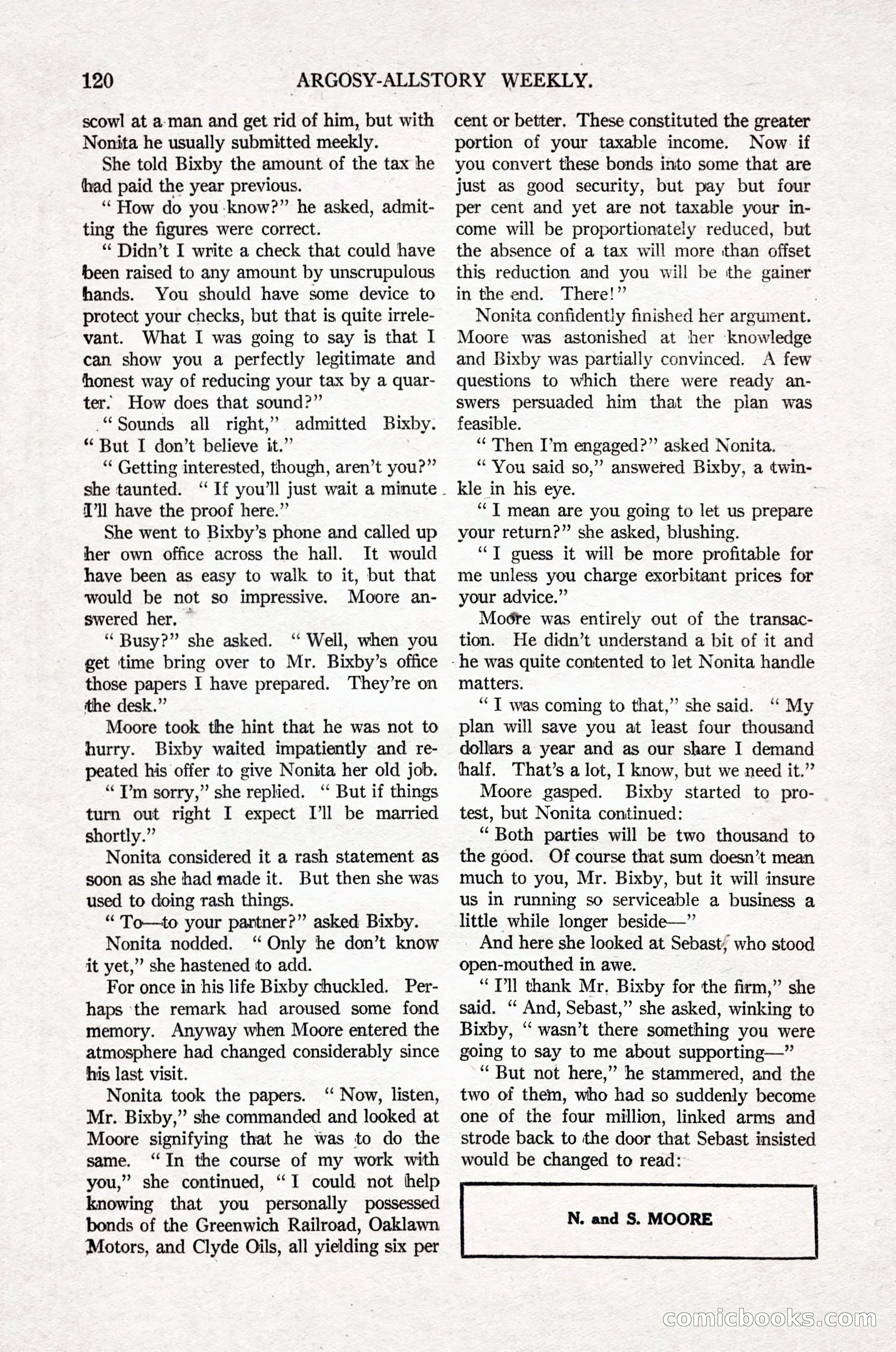 Argosy All-Story Weekly, April 16, 1921 — page 129 of 157