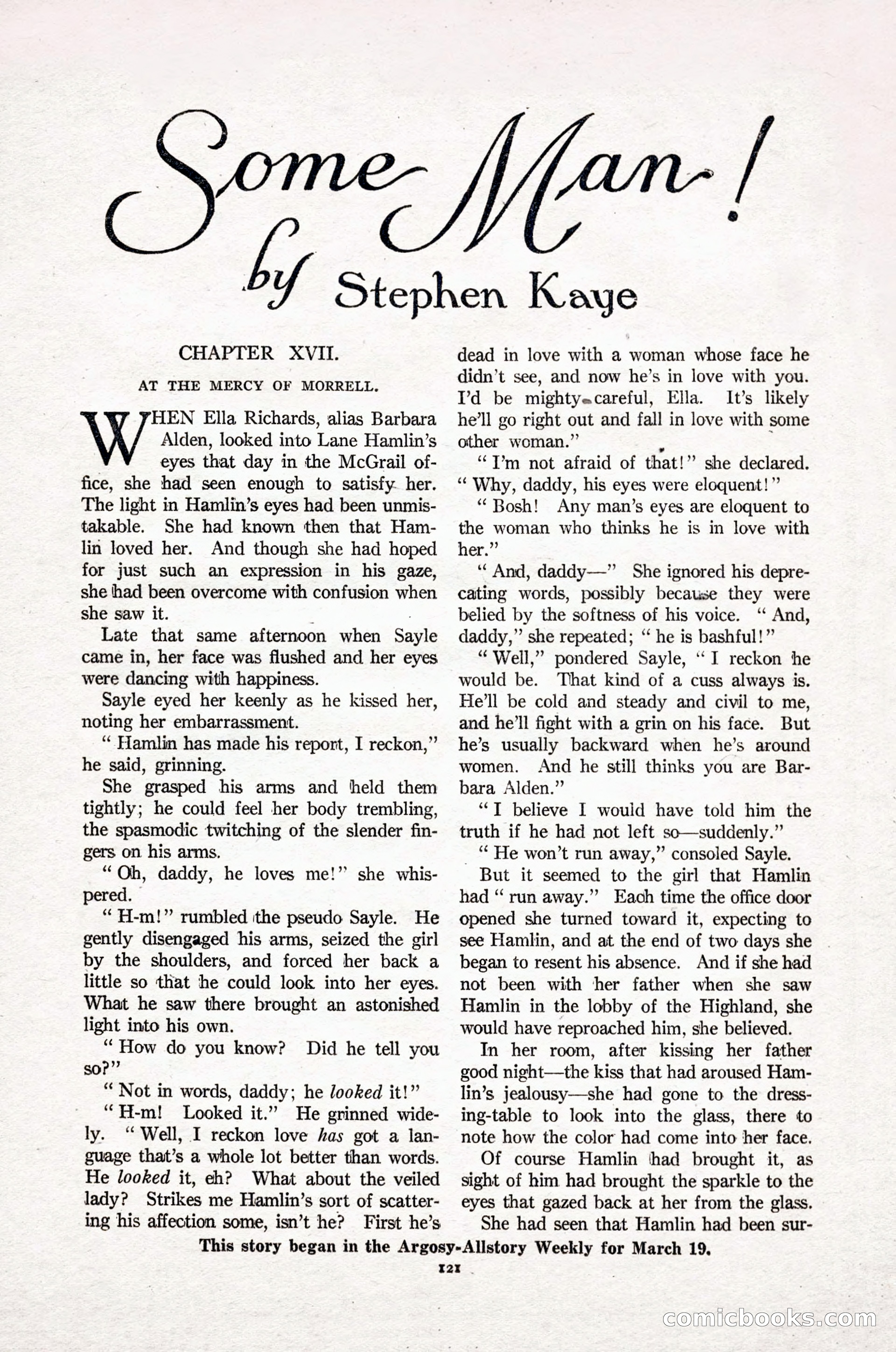 Argosy All-Story Weekly, April 16, 1921 — page 130 of 157