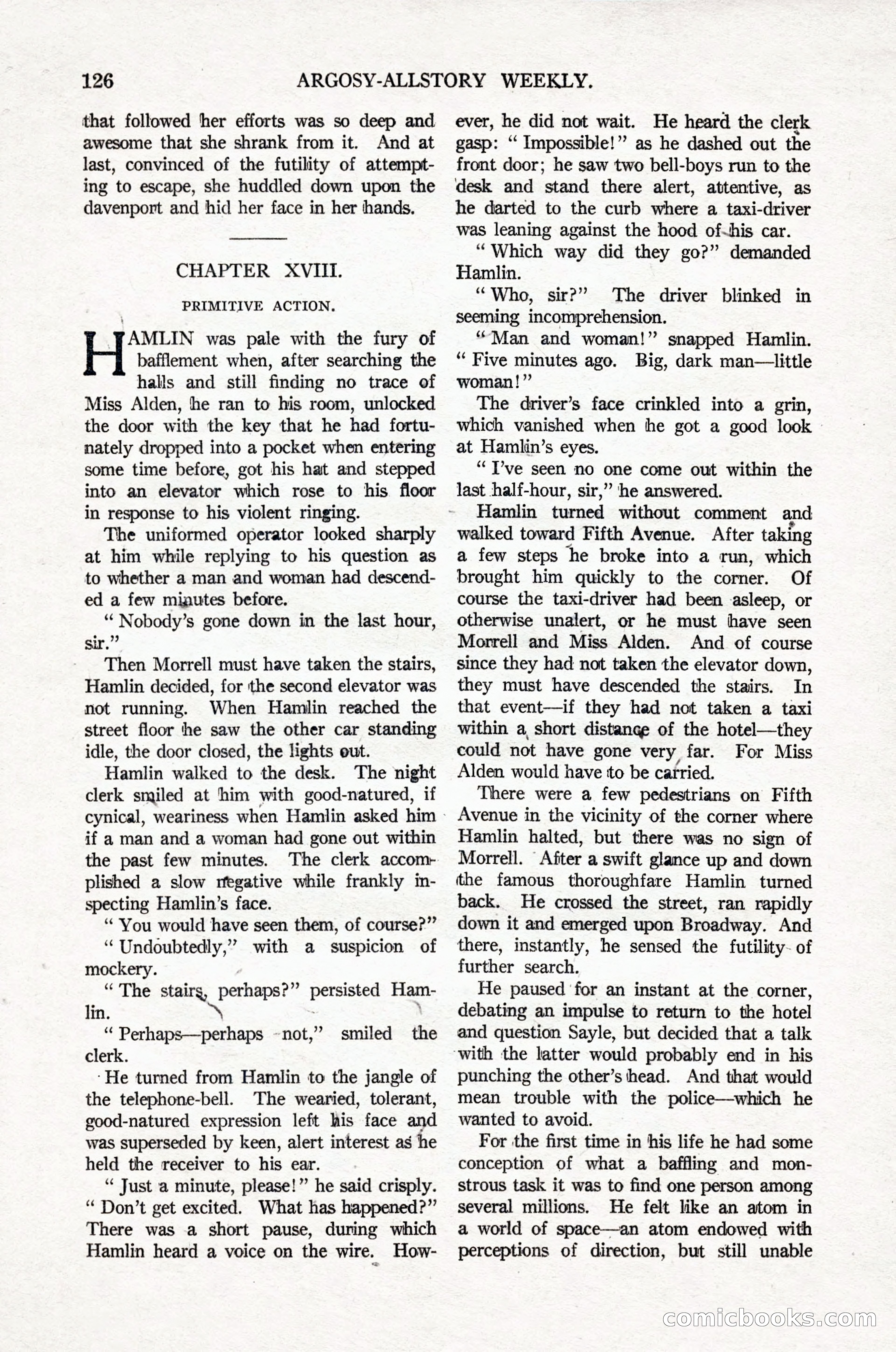 Argosy All-Story Weekly, April 16, 1921 — page 135 of 157