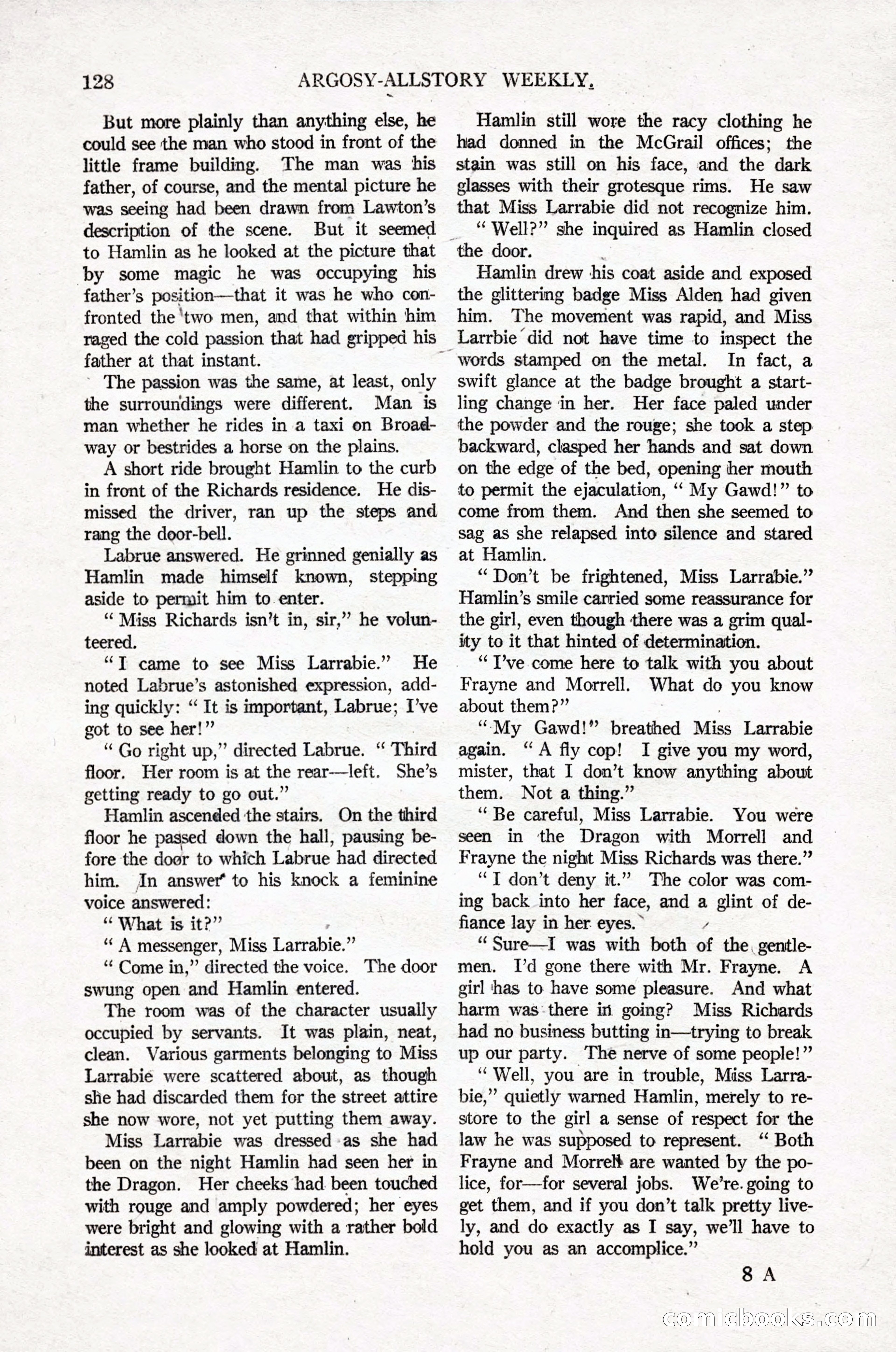Argosy All-Story Weekly, April 16, 1921 — page 137 of 157