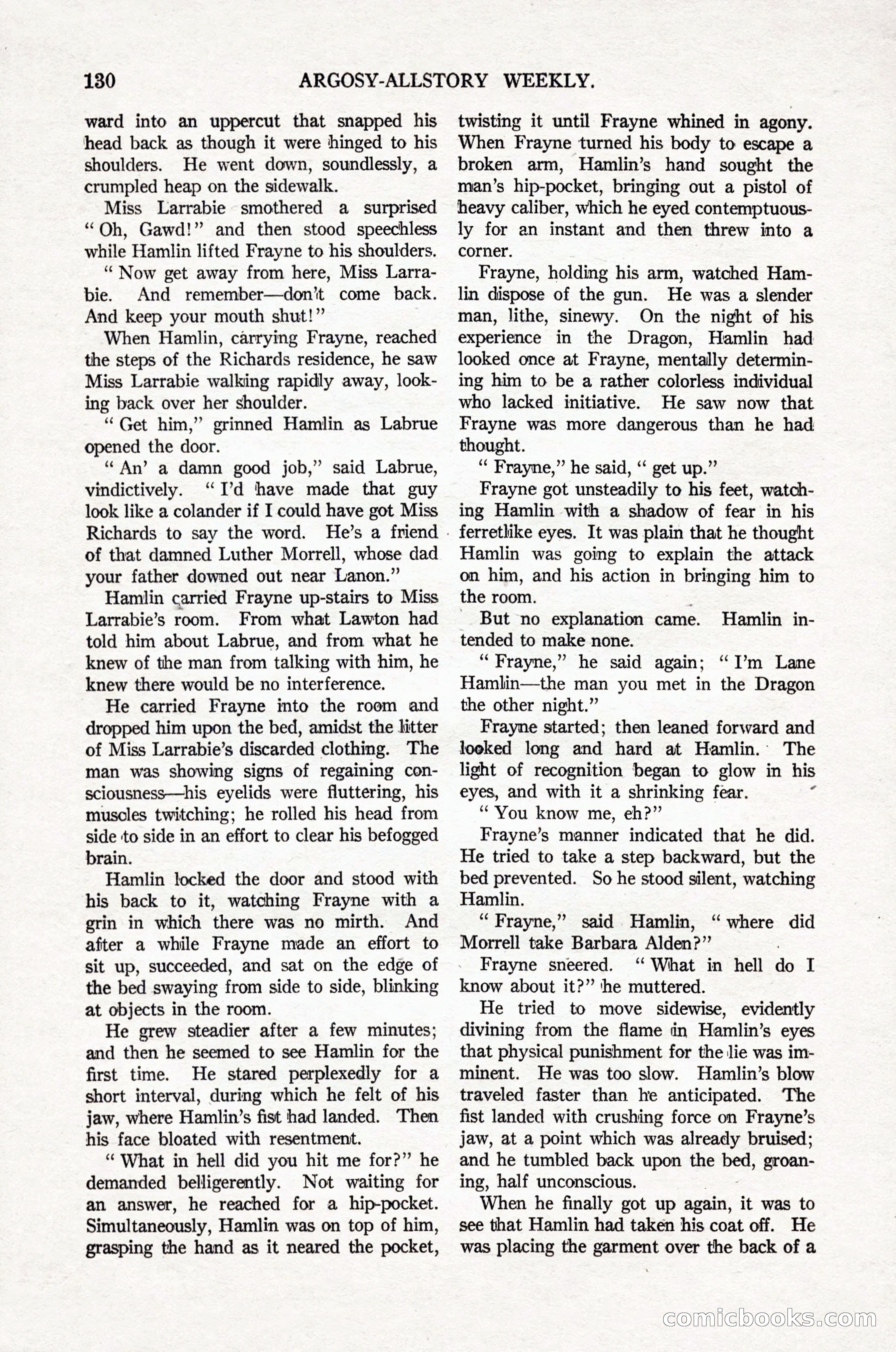 Argosy All-Story Weekly, April 16, 1921 — page 139 of 157