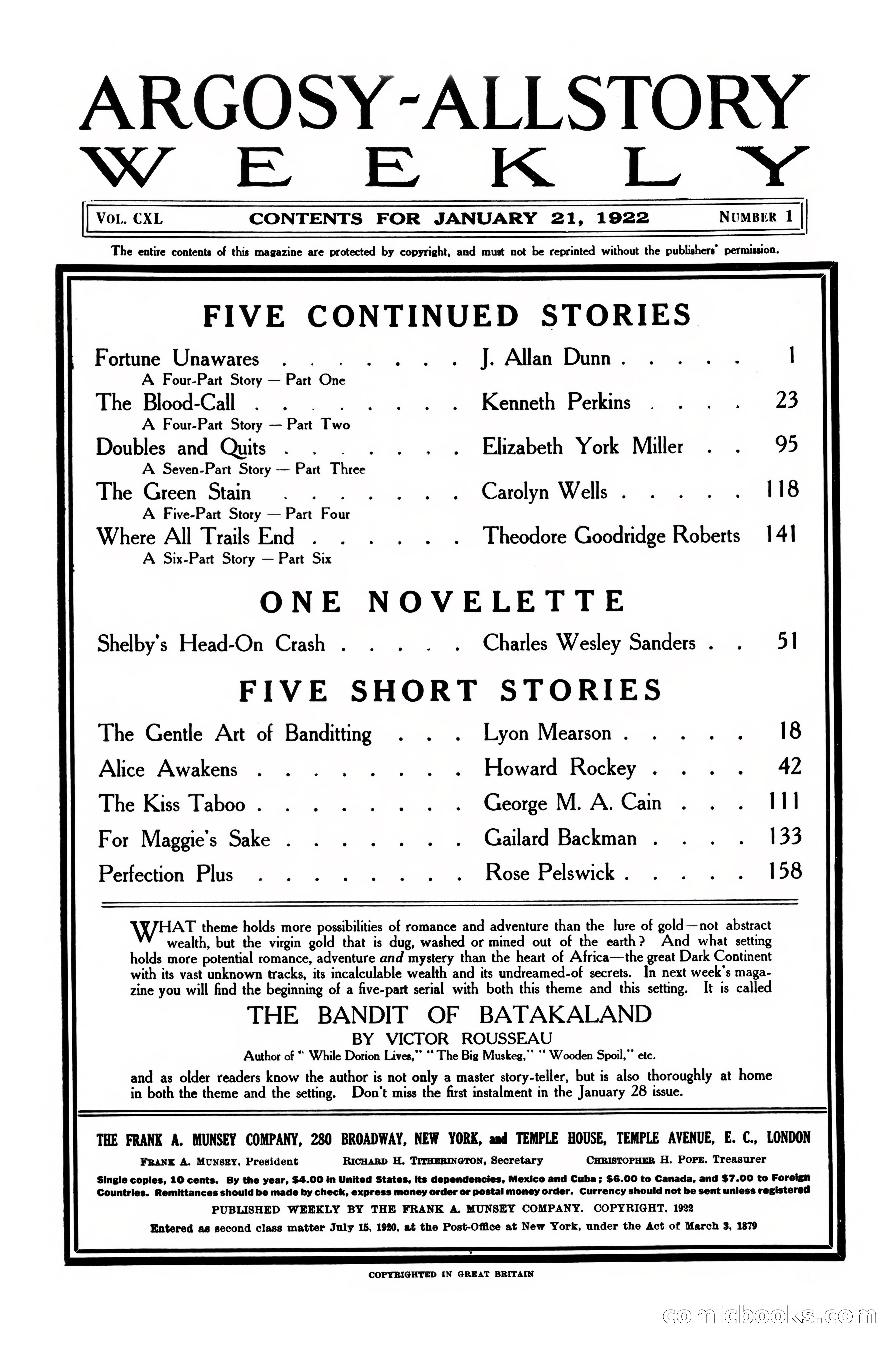 Argosy All-Story Weekly, January 21, 1922 — page 4 of 172