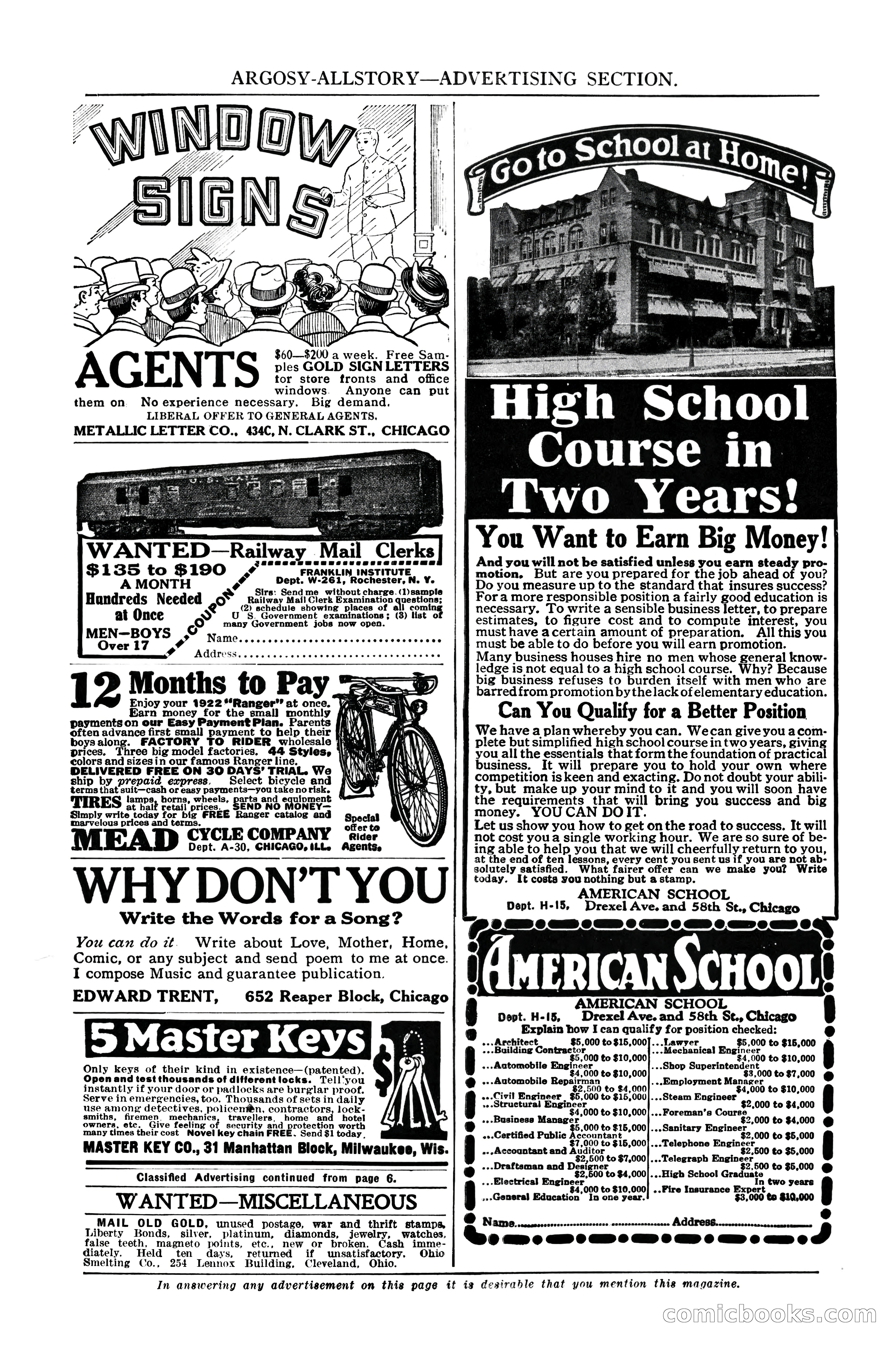 Argosy All-Story Weekly, January 21, 1922 — page 9 of 172