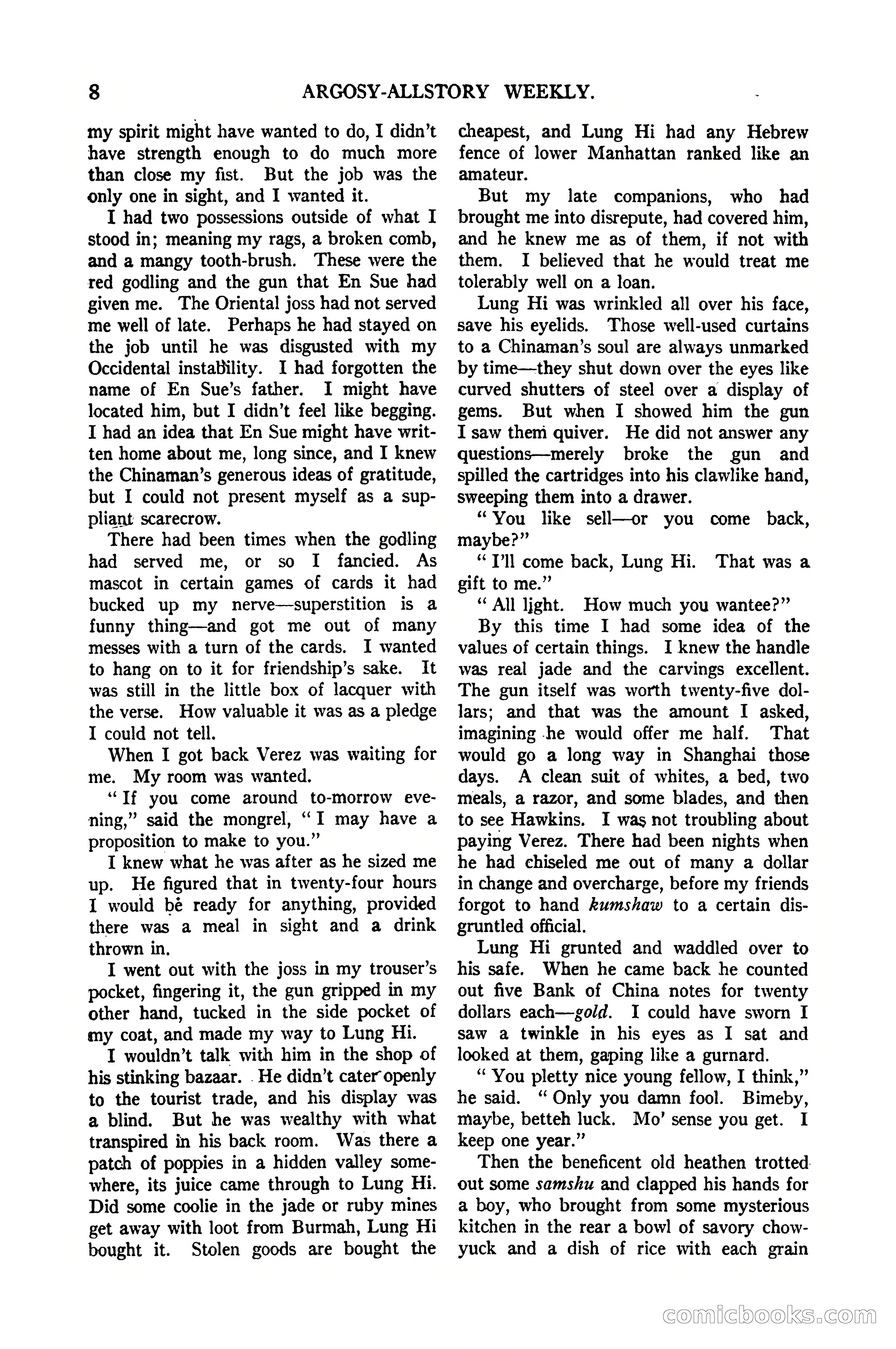 Argosy All-Story Weekly, January 21, 1922 — page 18 of 172