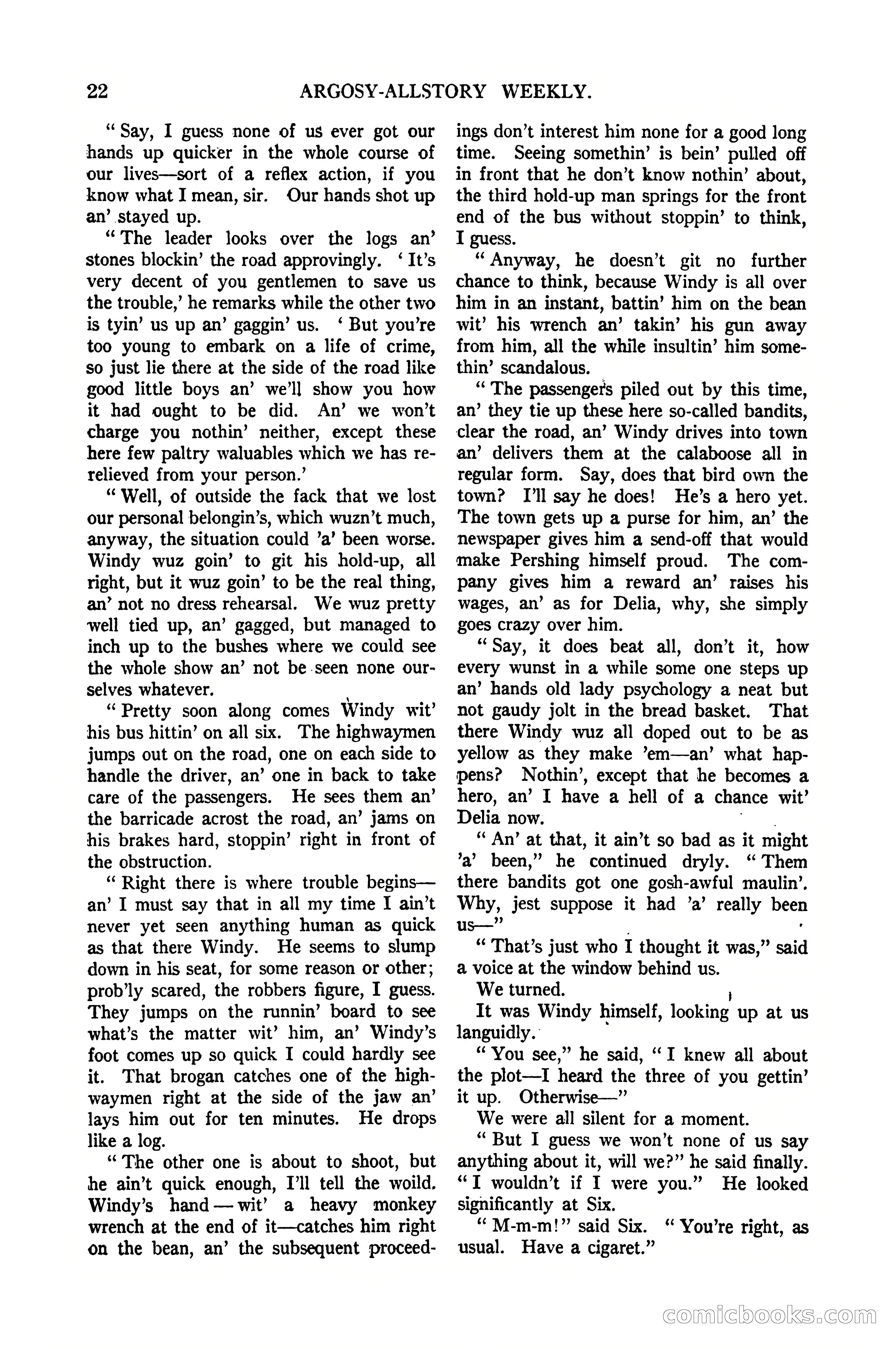 Argosy All-Story Weekly, January 21, 1922 — page 32 of 172