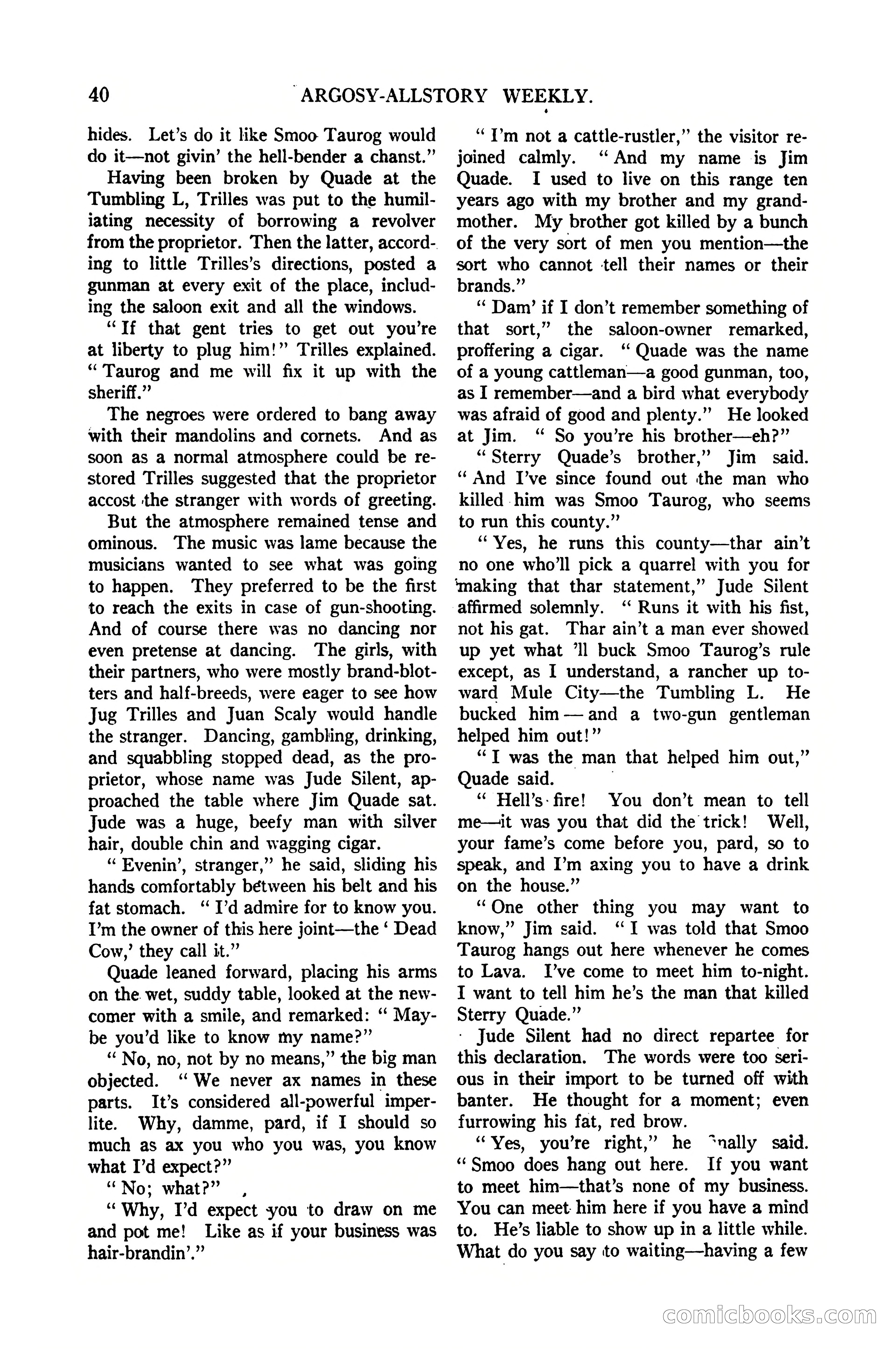 Argosy All-Story Weekly, January 21, 1922 — page 50 of 172