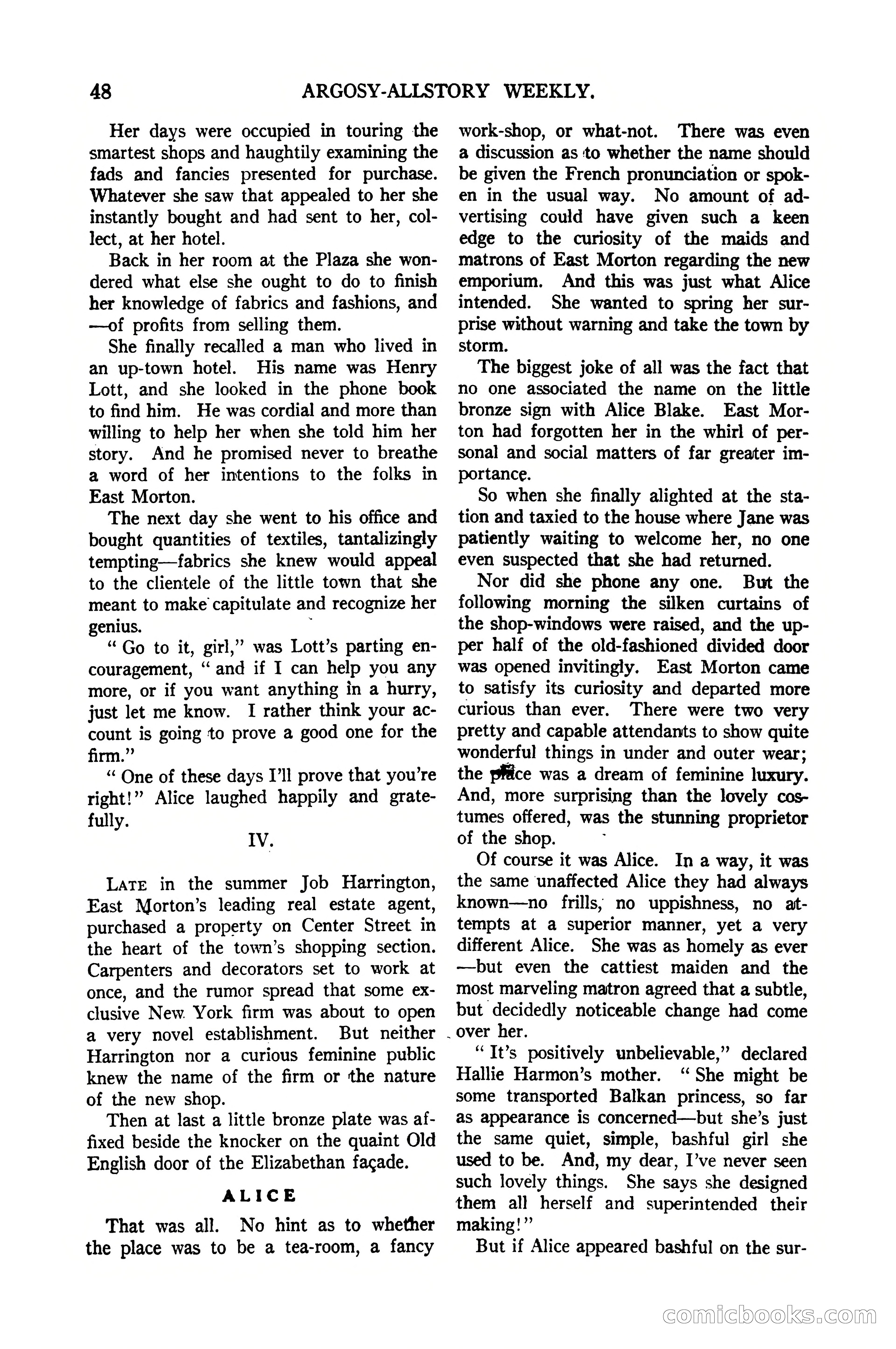 Argosy All-Story Weekly, January 21, 1922 — page 58 of 172