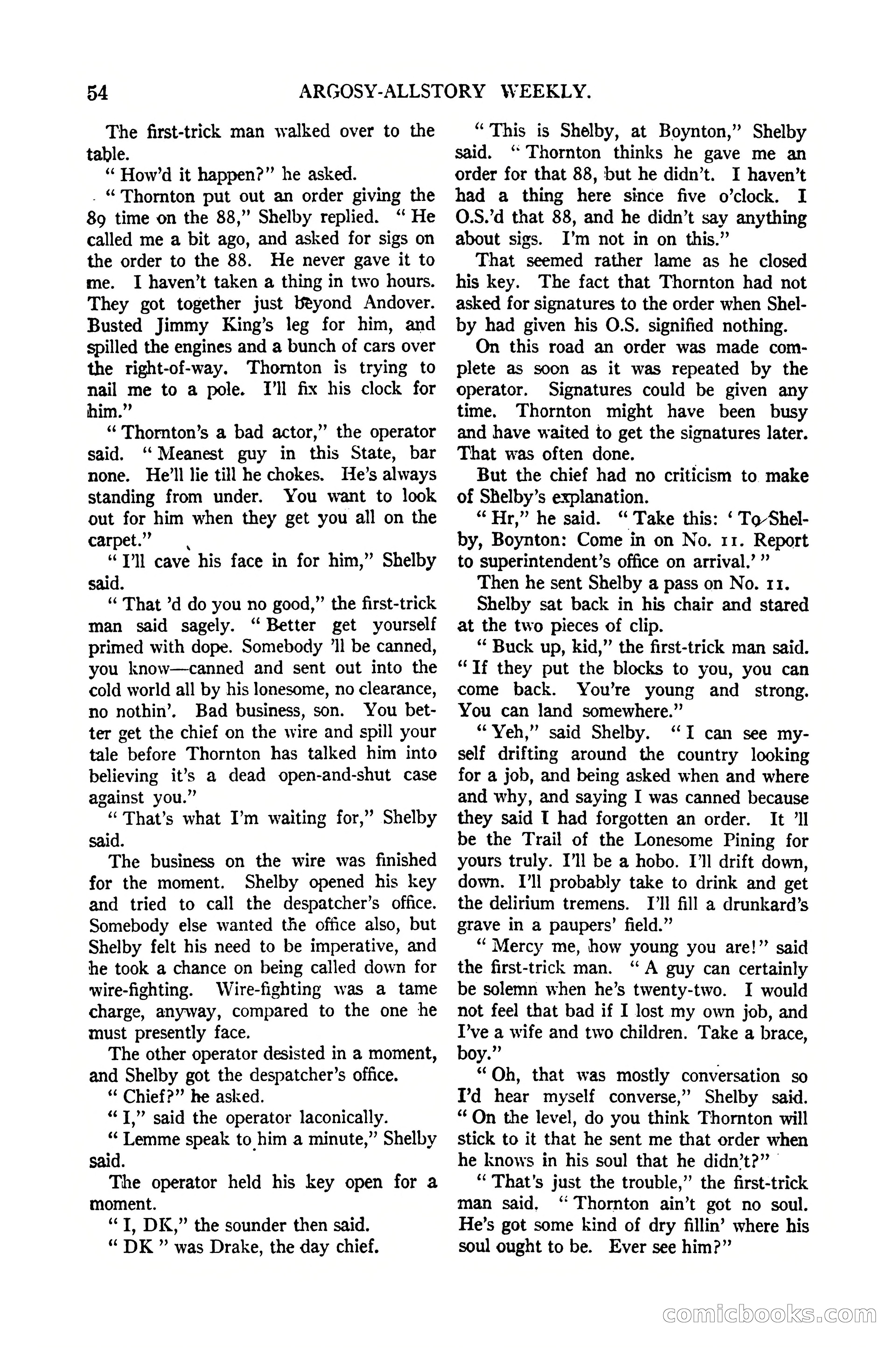 Argosy All-Story Weekly, January 21, 1922 — page 64 of 172