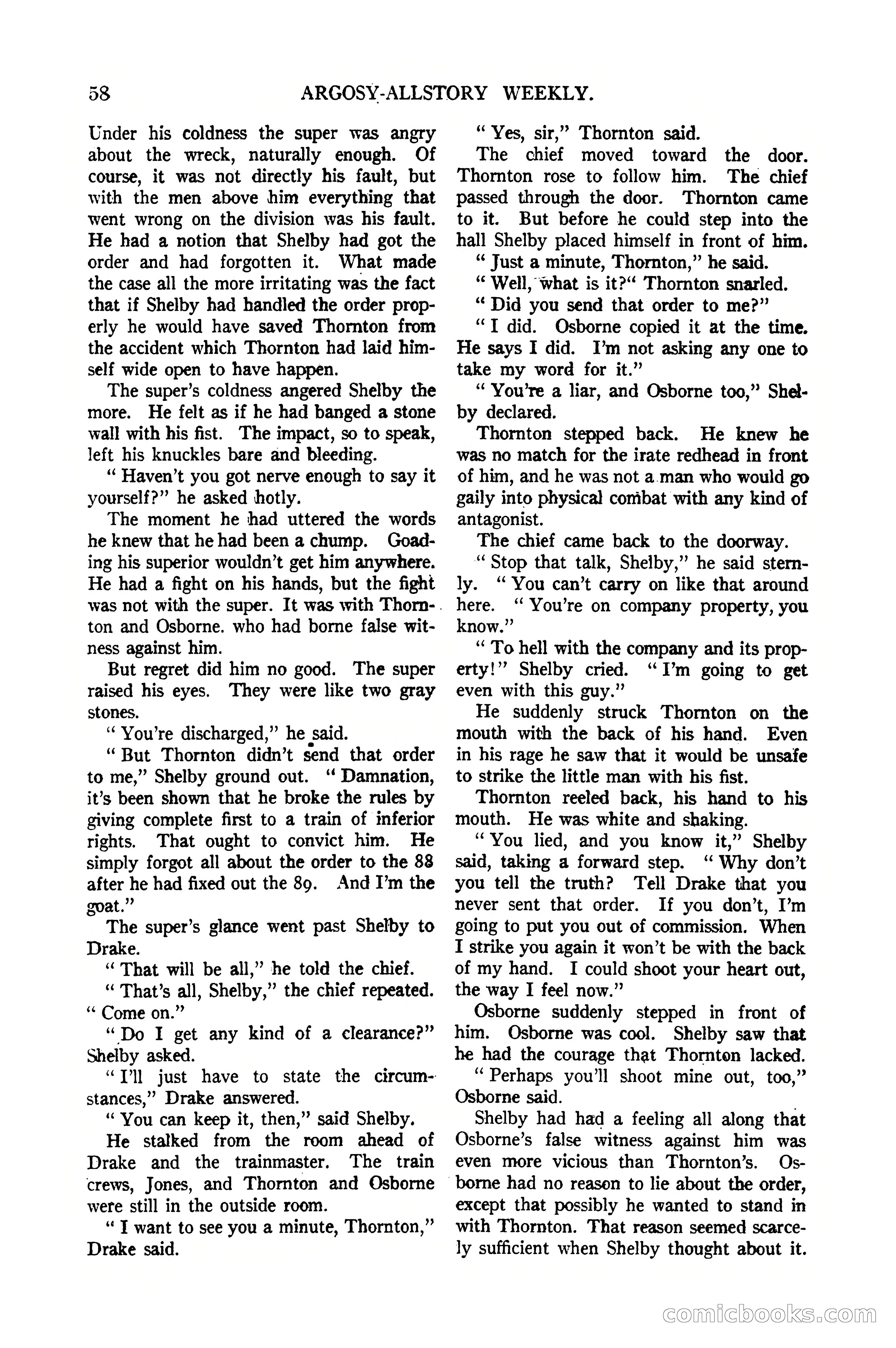Argosy All-Story Weekly, January 21, 1922 — page 68 of 172