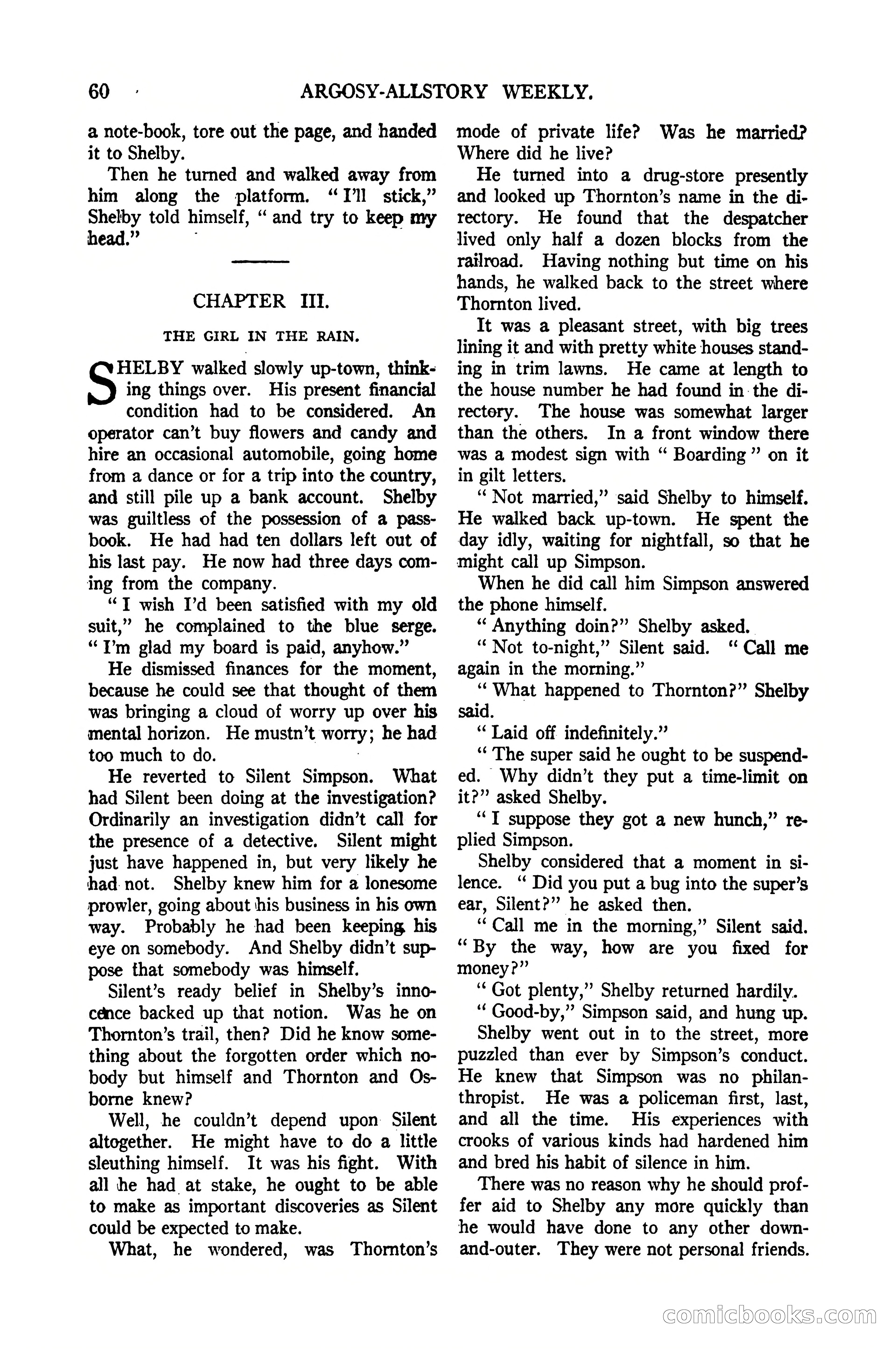 Argosy All-Story Weekly, January 21, 1922 — page 70 of 172