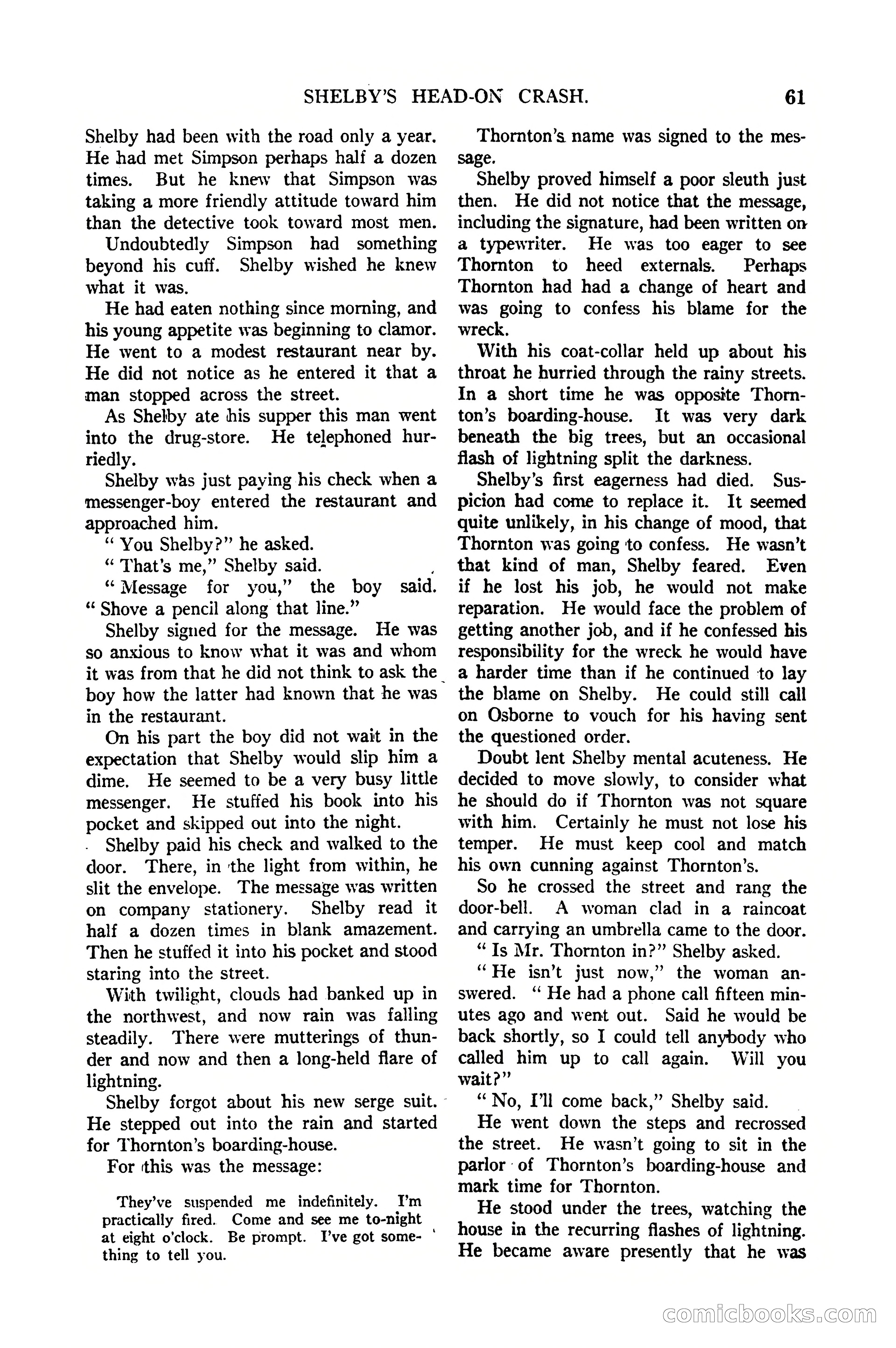 Argosy All-Story Weekly, January 21, 1922 — page 71 of 172