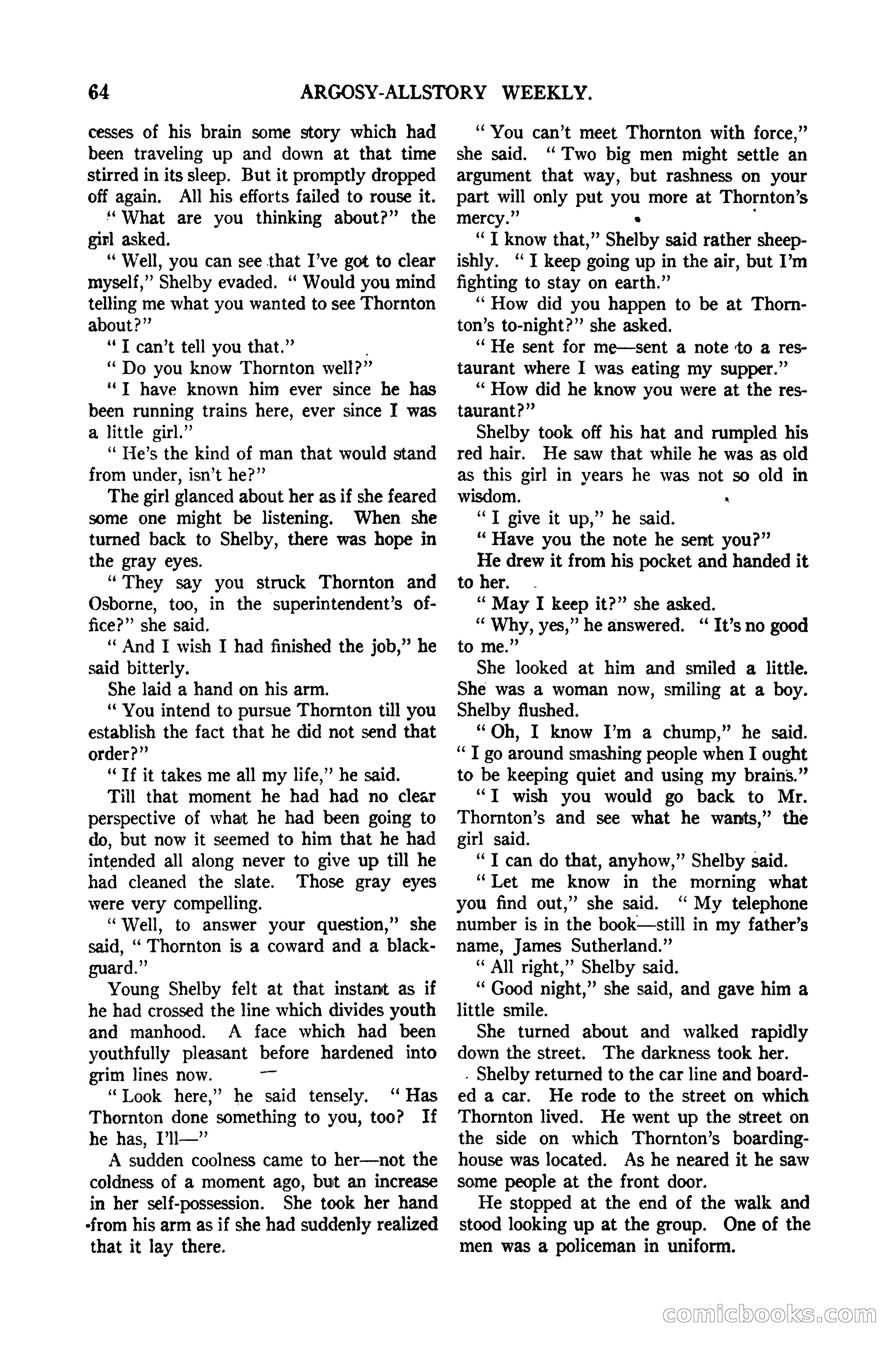 Argosy All-Story Weekly, January 21, 1922 — page 74 of 172
