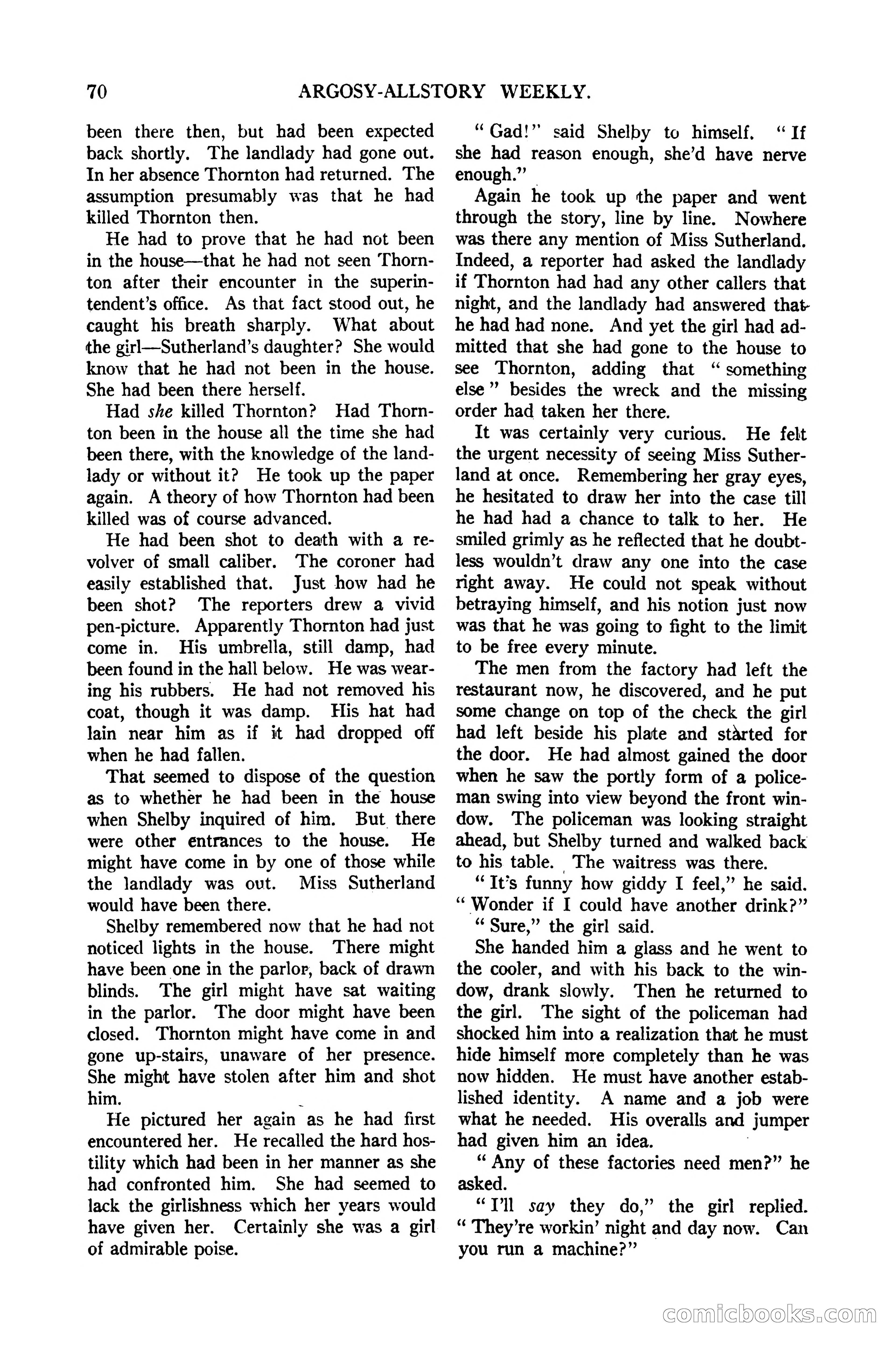 Argosy All-Story Weekly, January 21, 1922 — page 80 of 172
