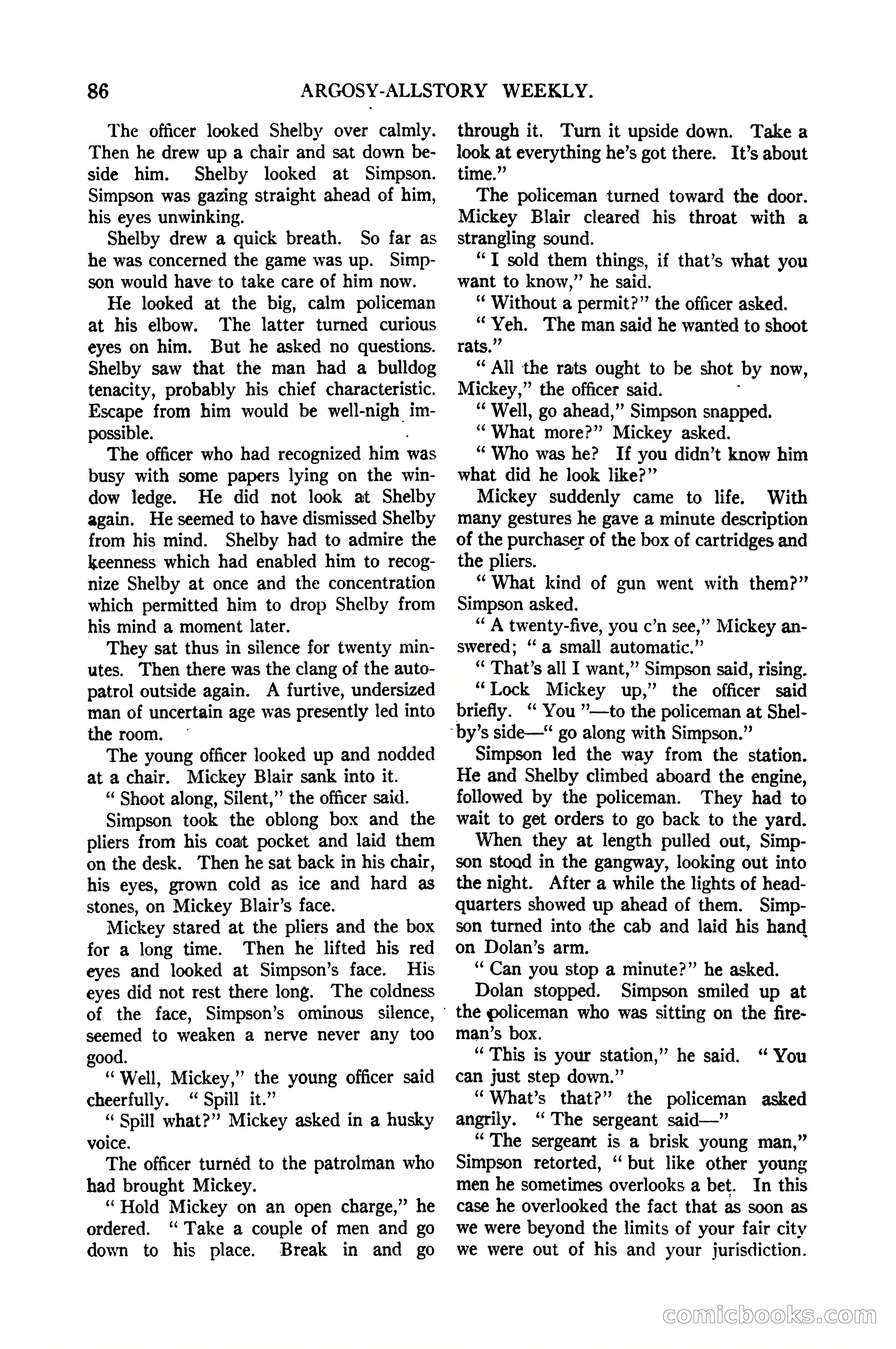 Argosy All-Story Weekly, January 21, 1922 — page 96 of 172